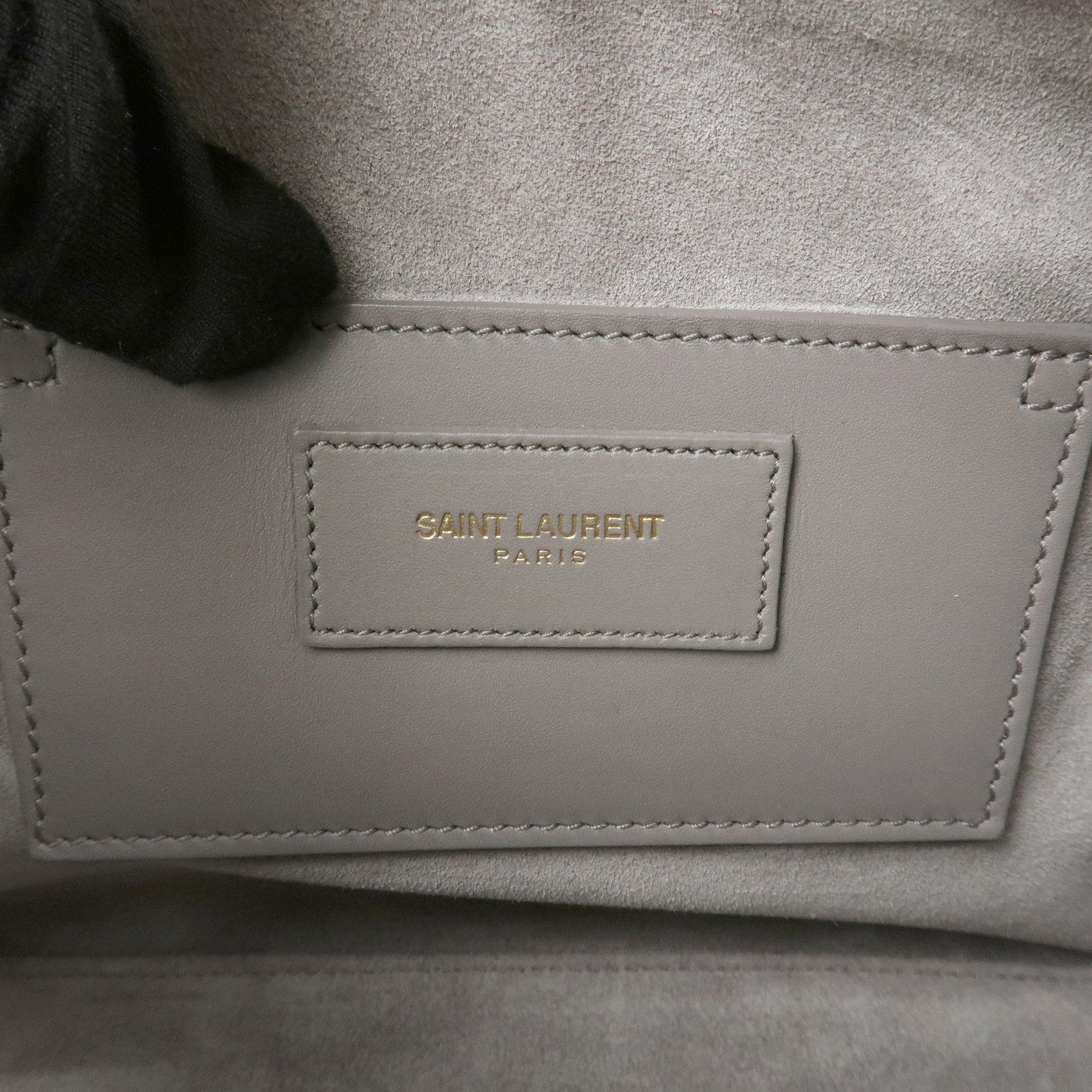 SAINT LAURENT PARIS Baby Duffle Leather 2WAY Hand Bag Gray 330958