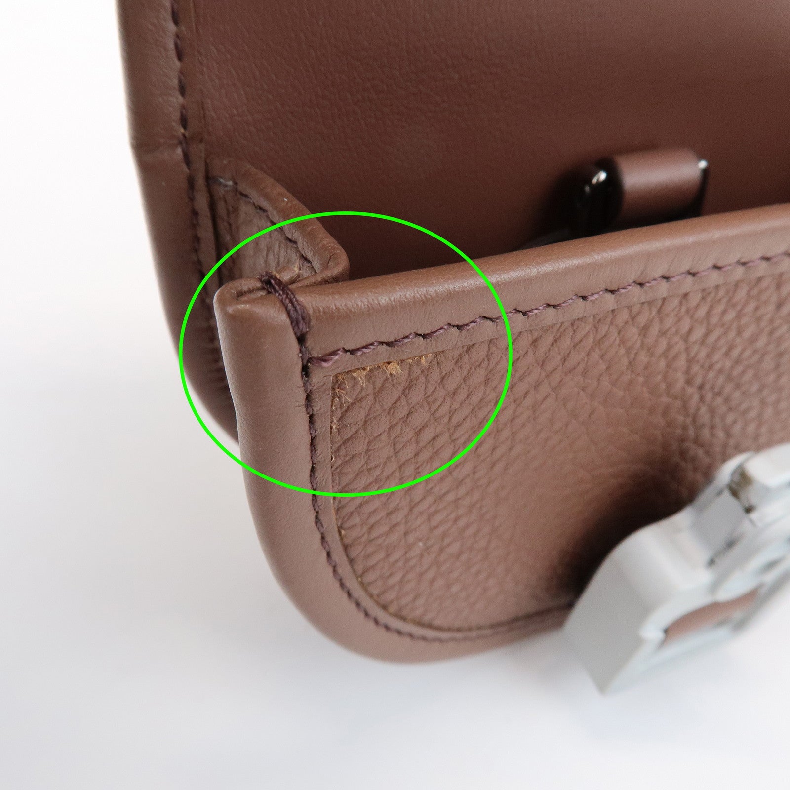 Christian Dior Leather Gallop Nano Pouch Coin Case Key Case Brown