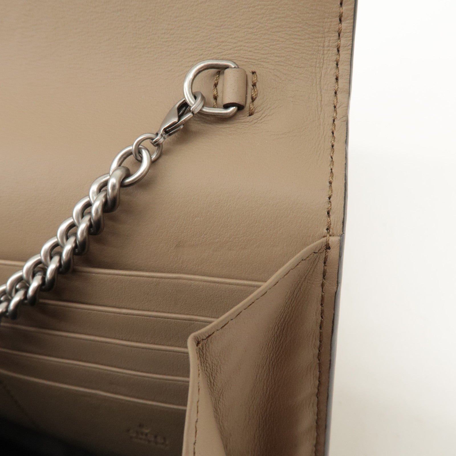 GUCCI Dionysus Suede Chain Shoulder Bag Beige Silver 401231 Used