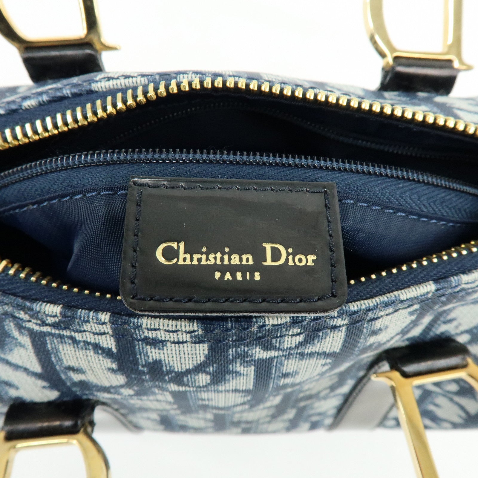 Christian Dior Trotter PVC Canvas Patent Leather Mini Boston Bag