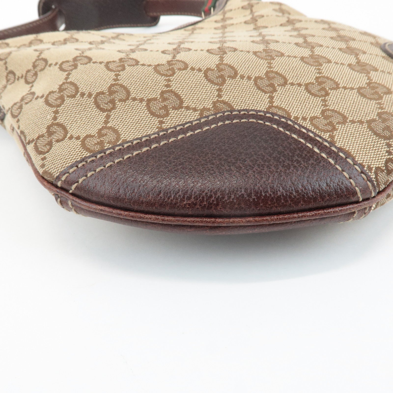 GUCCI Sherry Princy GG Canvas Leather Shoulder Bag Beige Brown 162895 Used