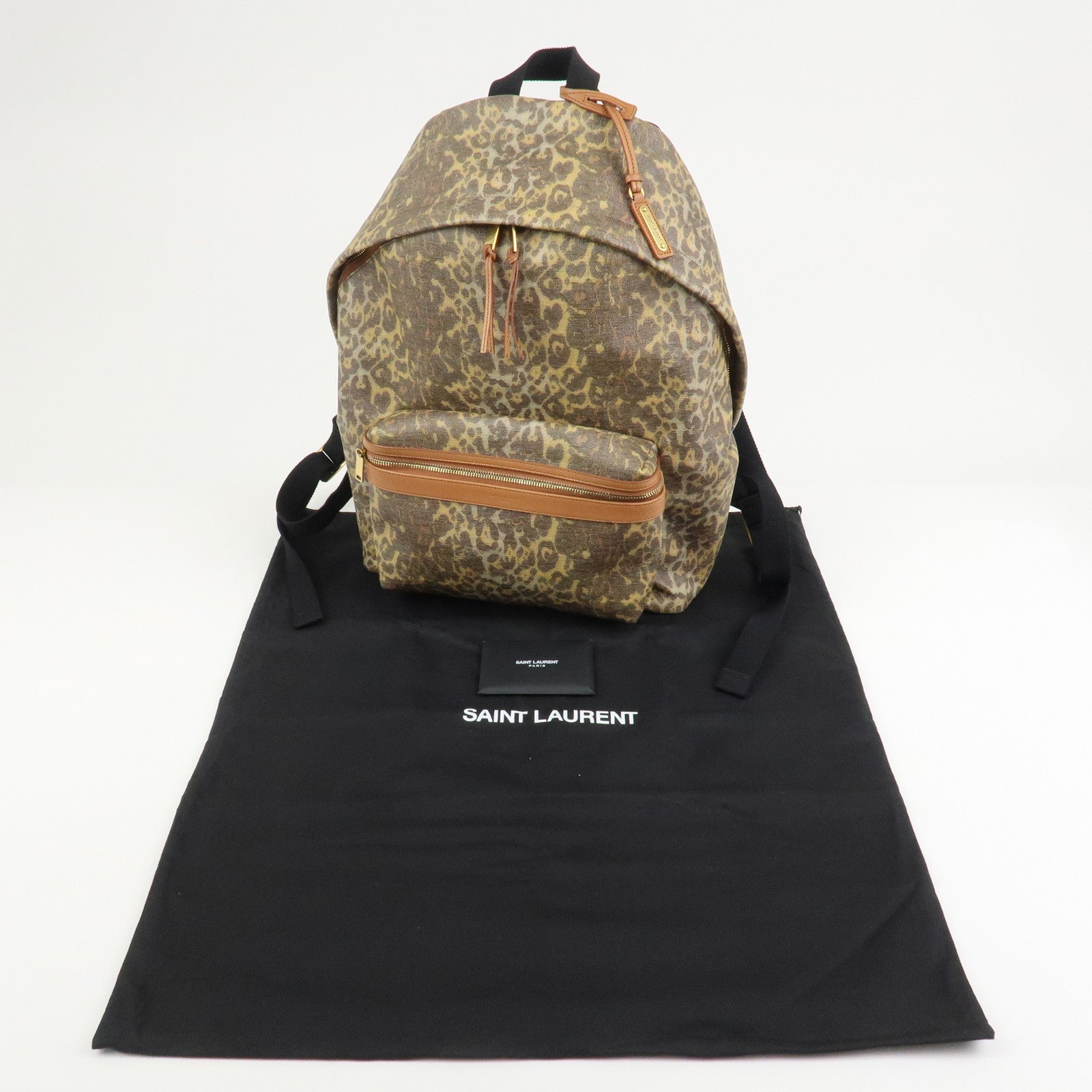 SAINT LAURENT PARIS PVC Leather Backpack Rucksuck Animal 534967