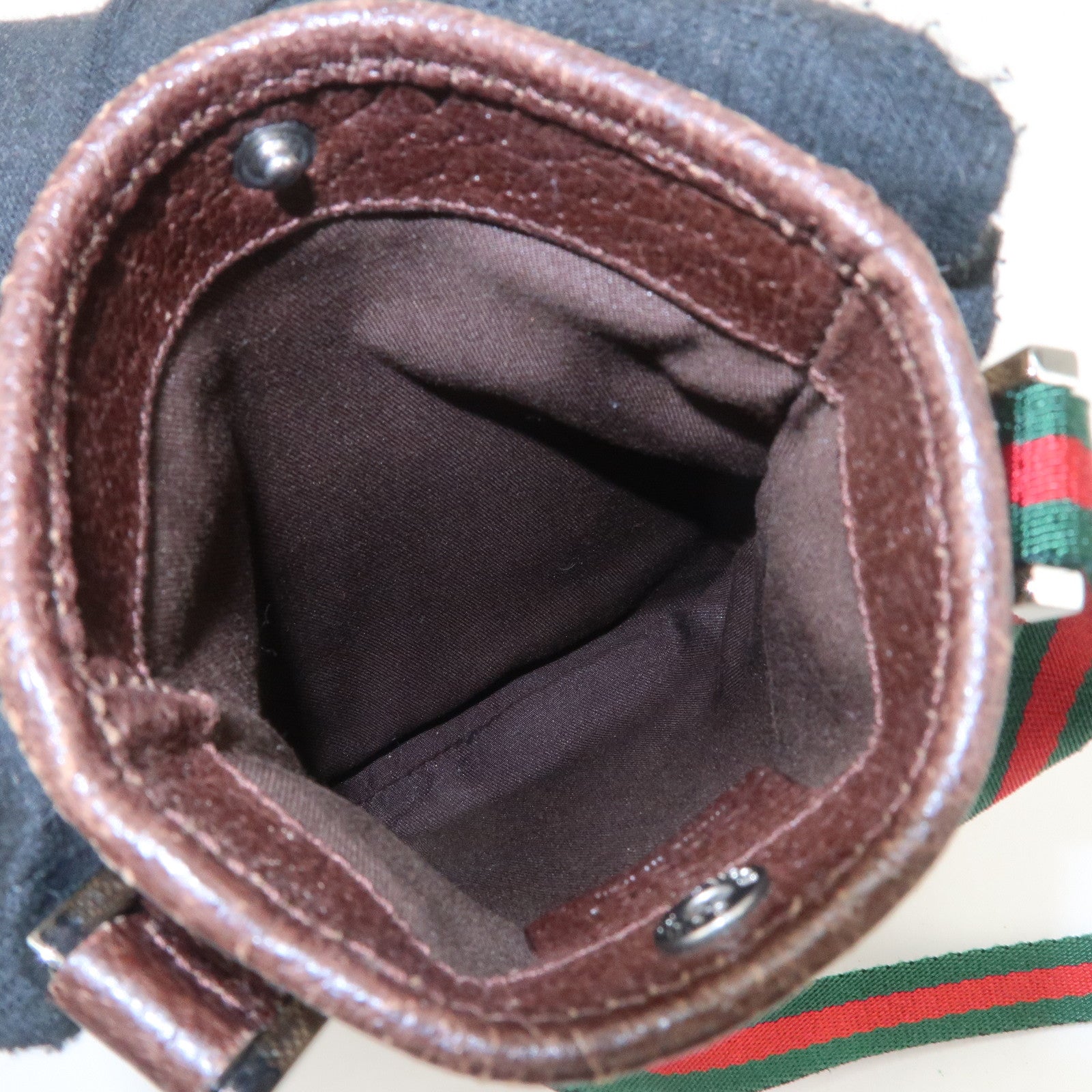 GUCCI Sherry GG Canvas Leather Shoulder Bag Beige Brown 141863 Used