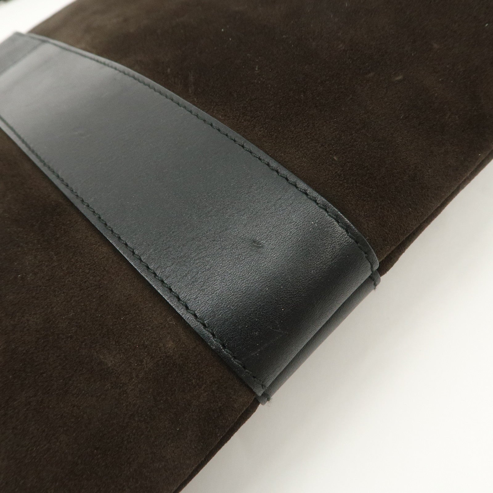 GUCCI Dionysus Suede Leather Shoulder Bag Dark Brown Black 001.4067 Used