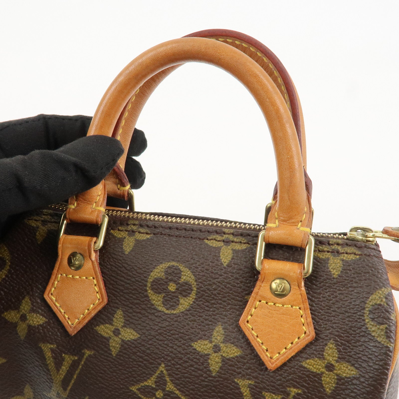Louis Vuitton Monogram Canvas Mini Speedy Hand Bag Brown M41534 Used