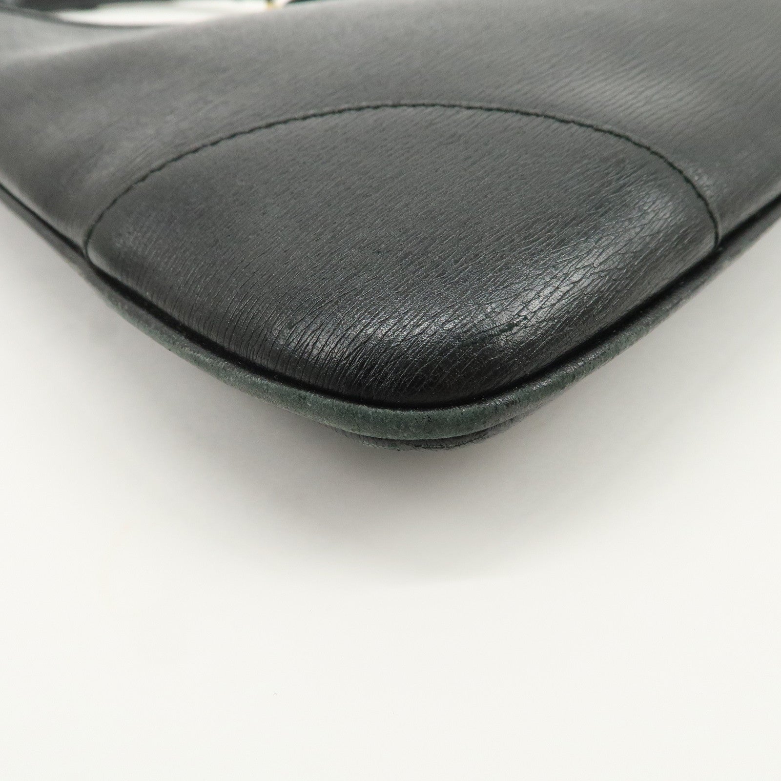 GUCCI Bamboo Leather Kandinsky Shoulder Bag Black 001・4060・002058