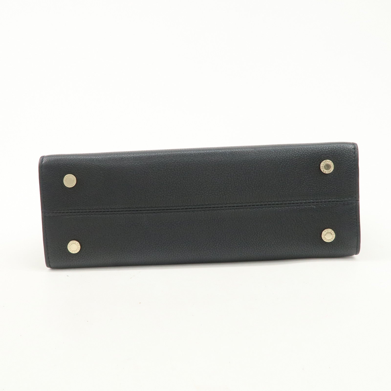 BVLGARI Alba Leather 2Way Hand Bag Shoulder Bag Charm Black