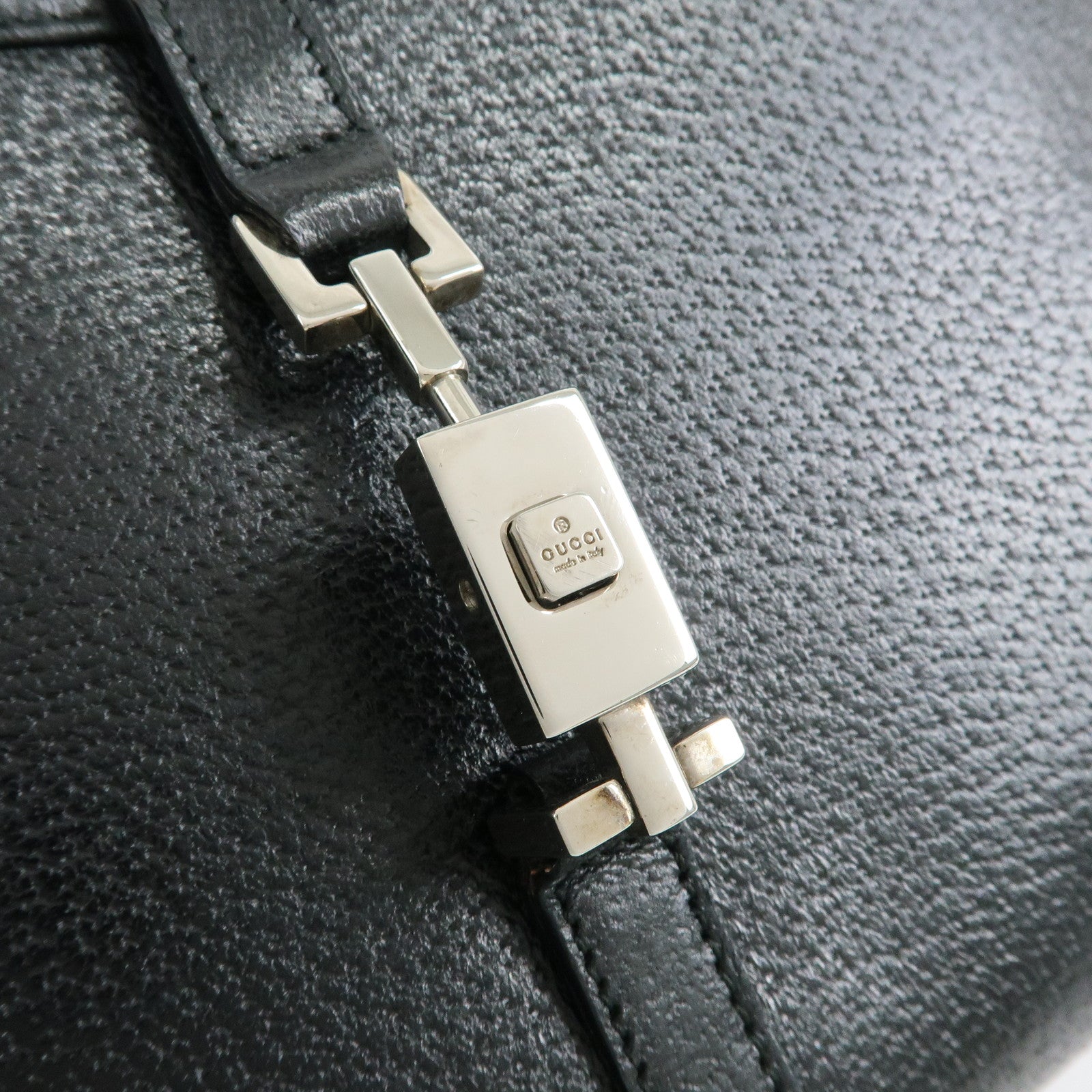 GUCCI Jackie GG Canvas Leather Shoulder Bag Hand Bag Black 002.1068