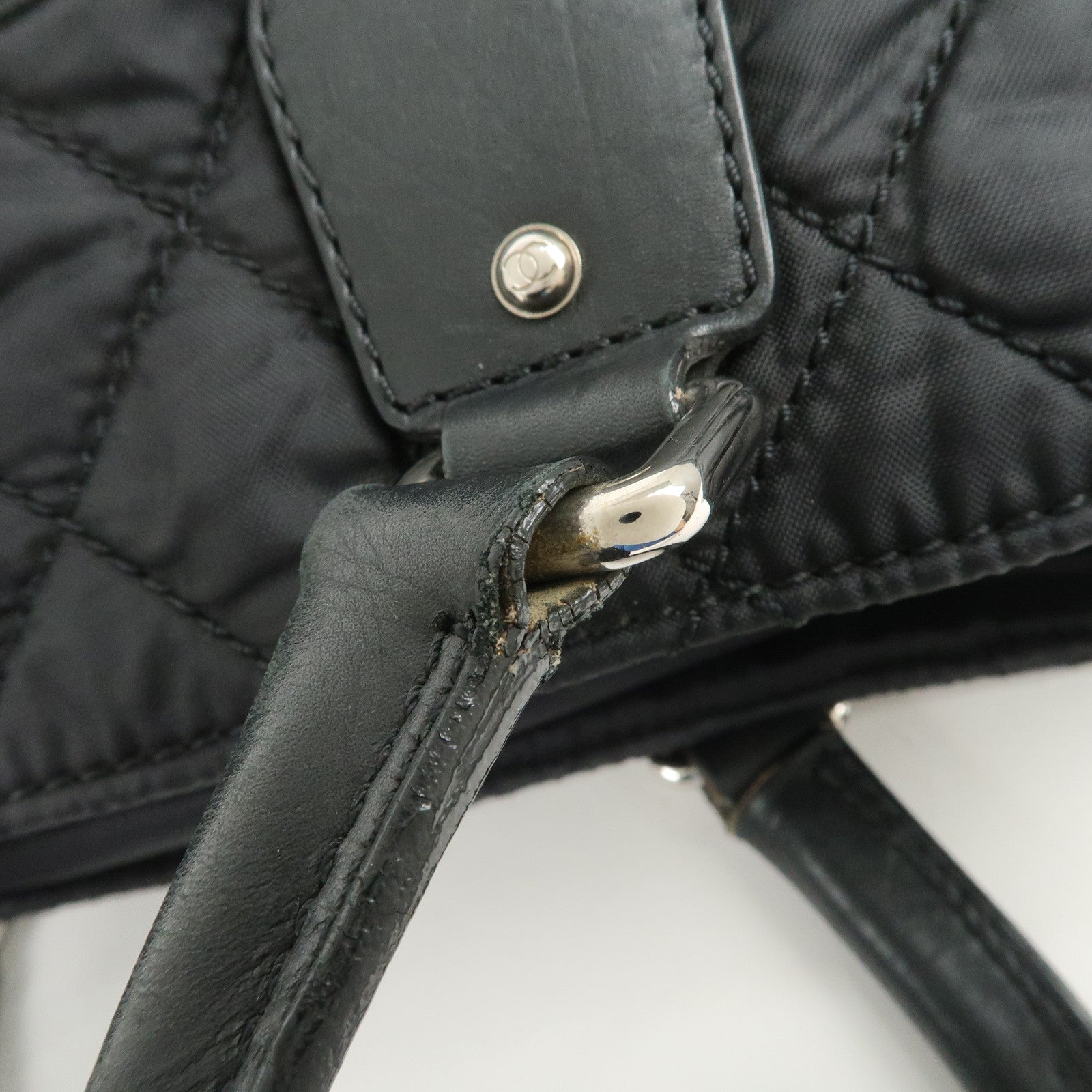 CHANEL Paris New York Nylon Leather Tote Bag Shoulder Bag A33100