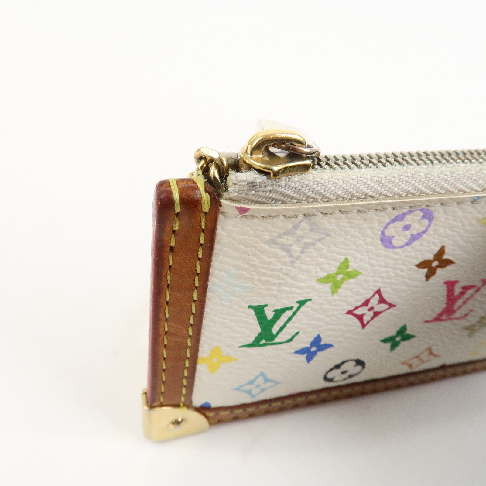 Louis Vuitton Monogram Multicolor Pochette Cles Blanc M92655 Used