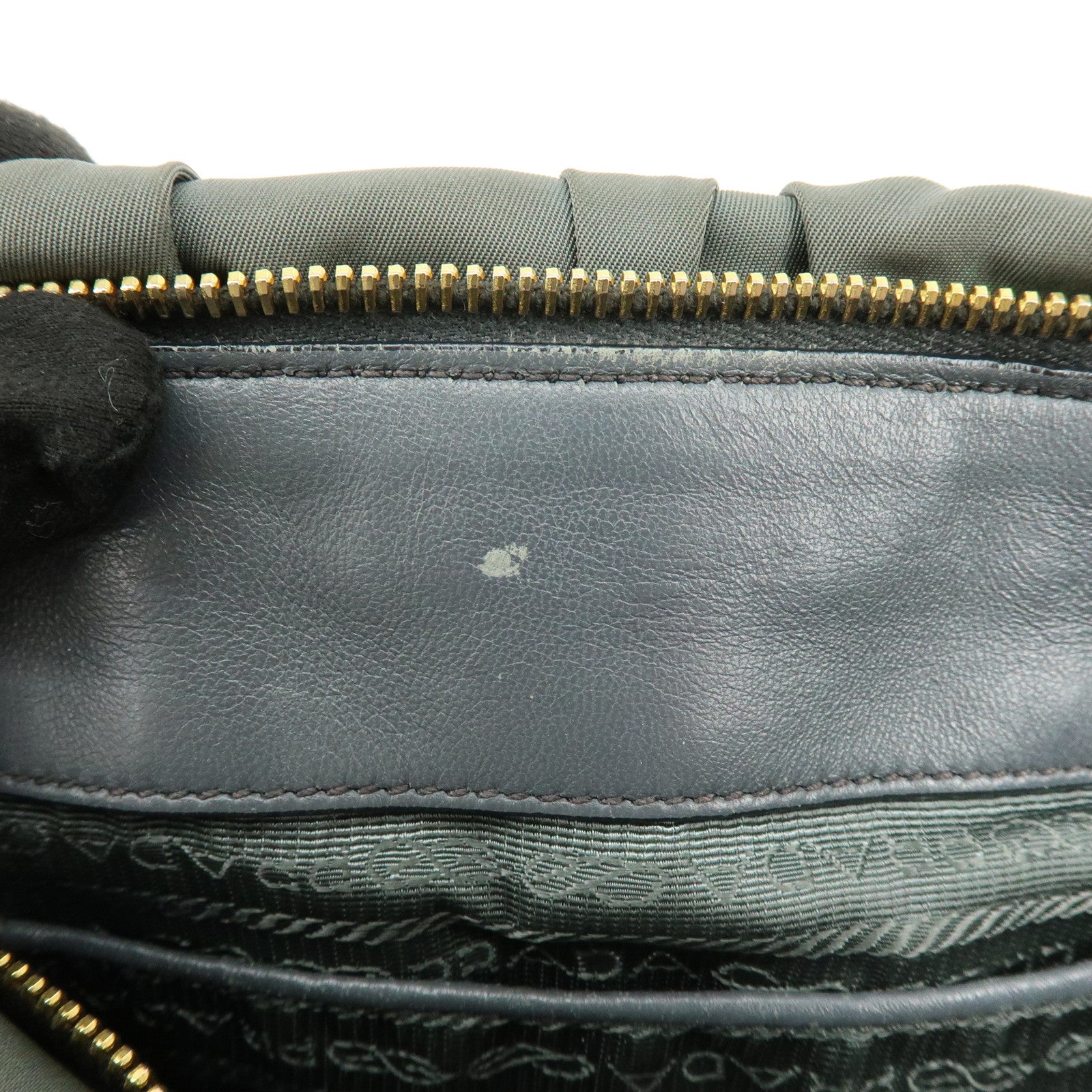 PRADA Nylon Leather 2Way Bag Hand Bag Shoulder Bag Gray BN1407