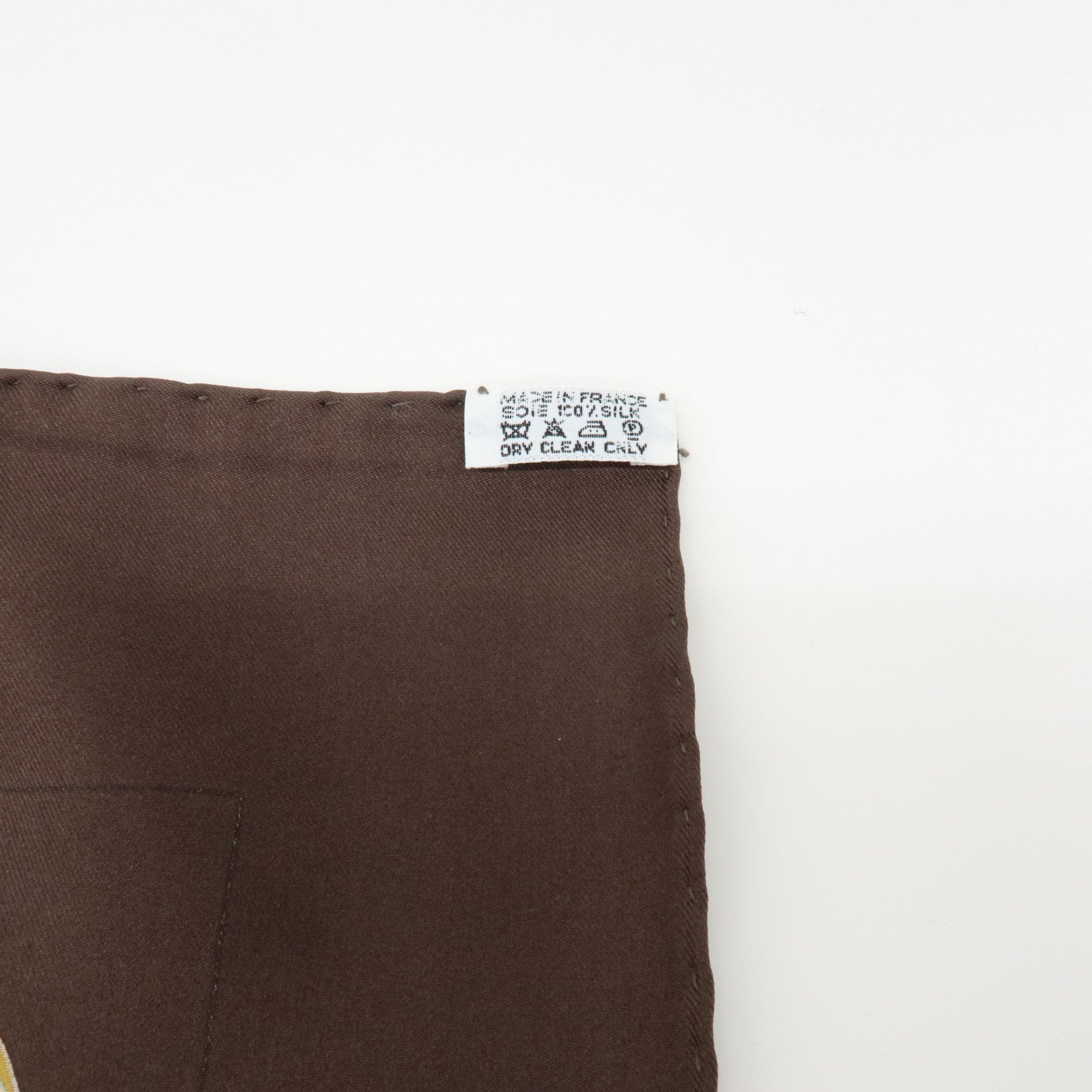 HERMES Carre 90 Silk 100% Scarf Eperon d'or Brown Gold