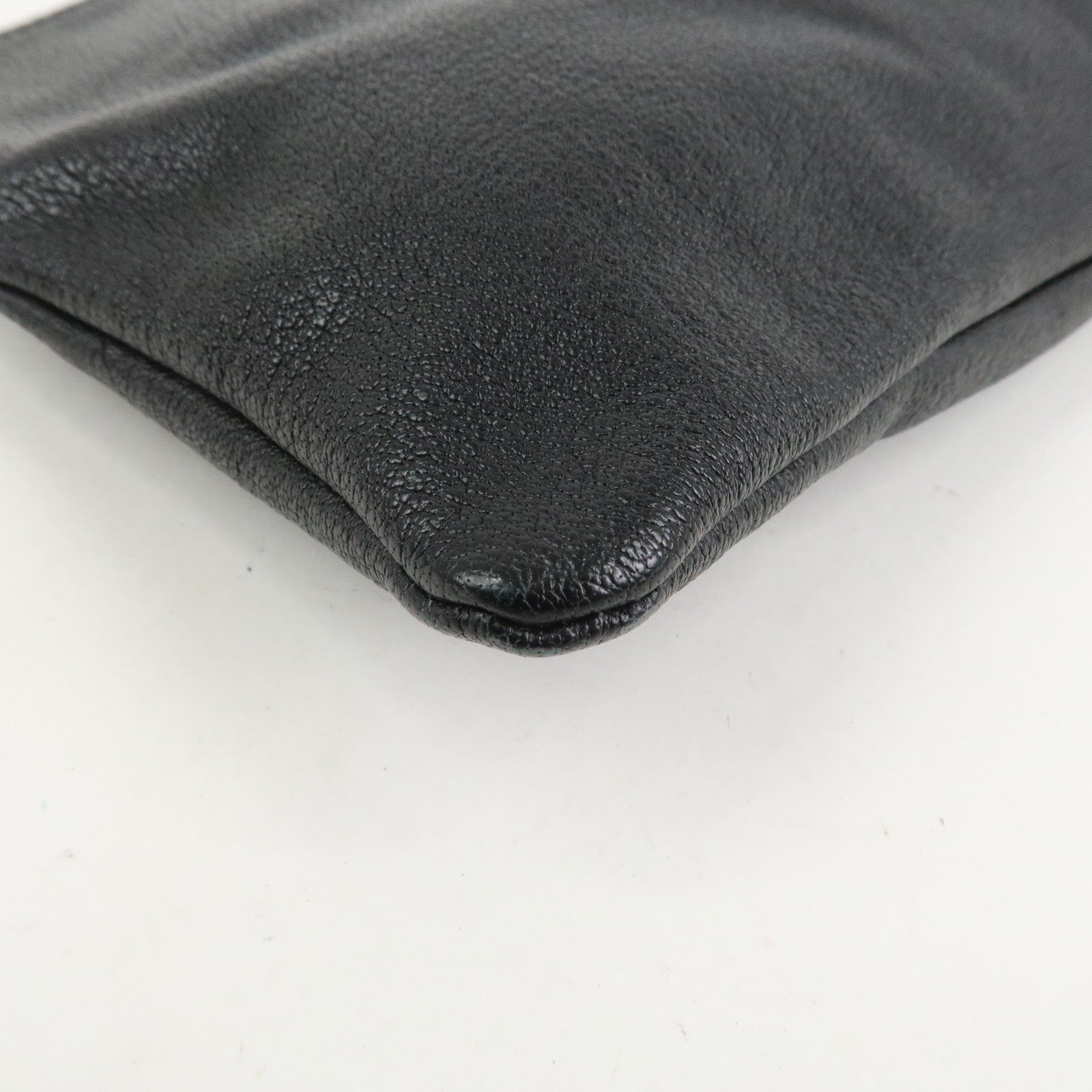 Chloe Leather Rhinestone Clutch Bag Hand Bag Black