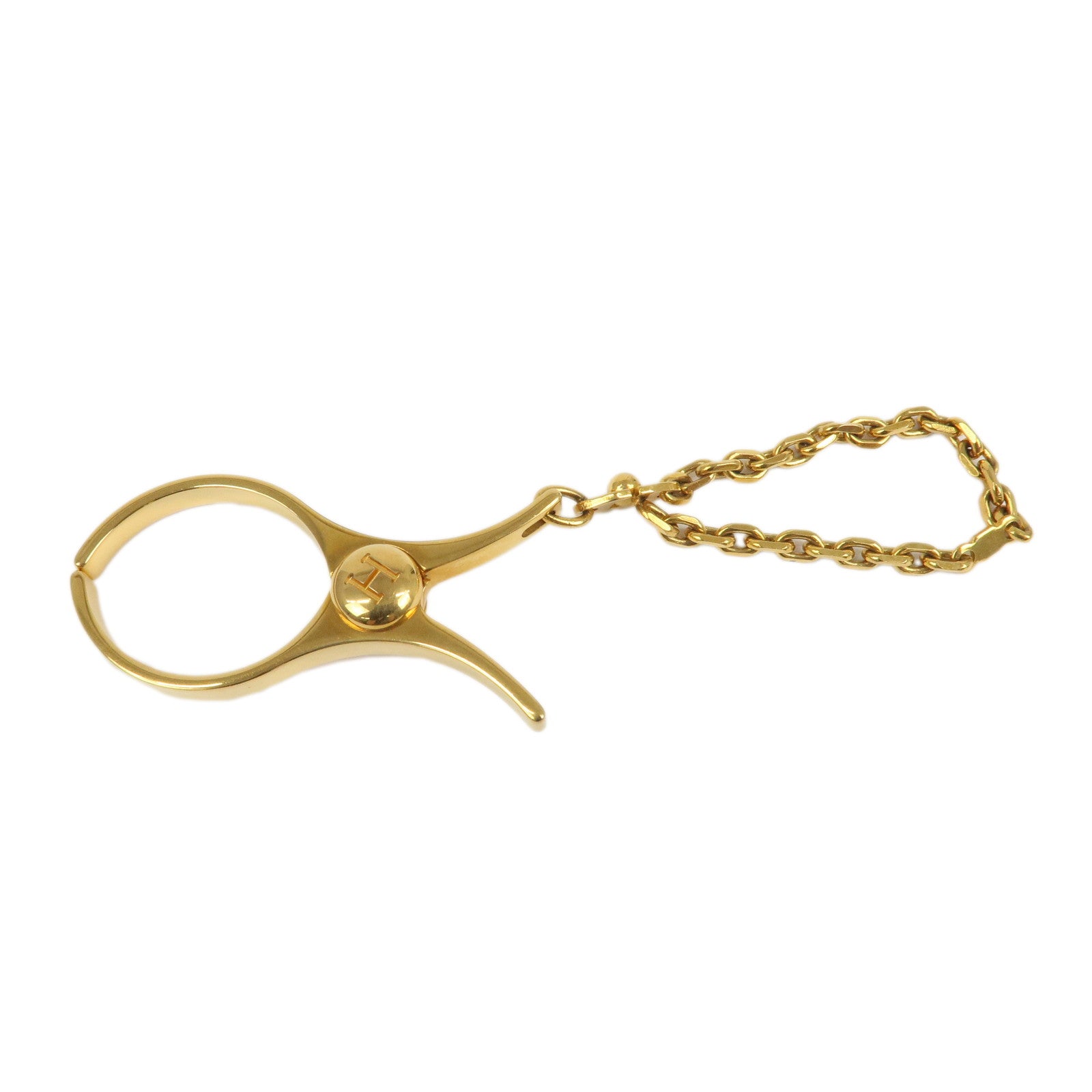 HERMES Filou Metal Glove Clip Glove Holder Gold