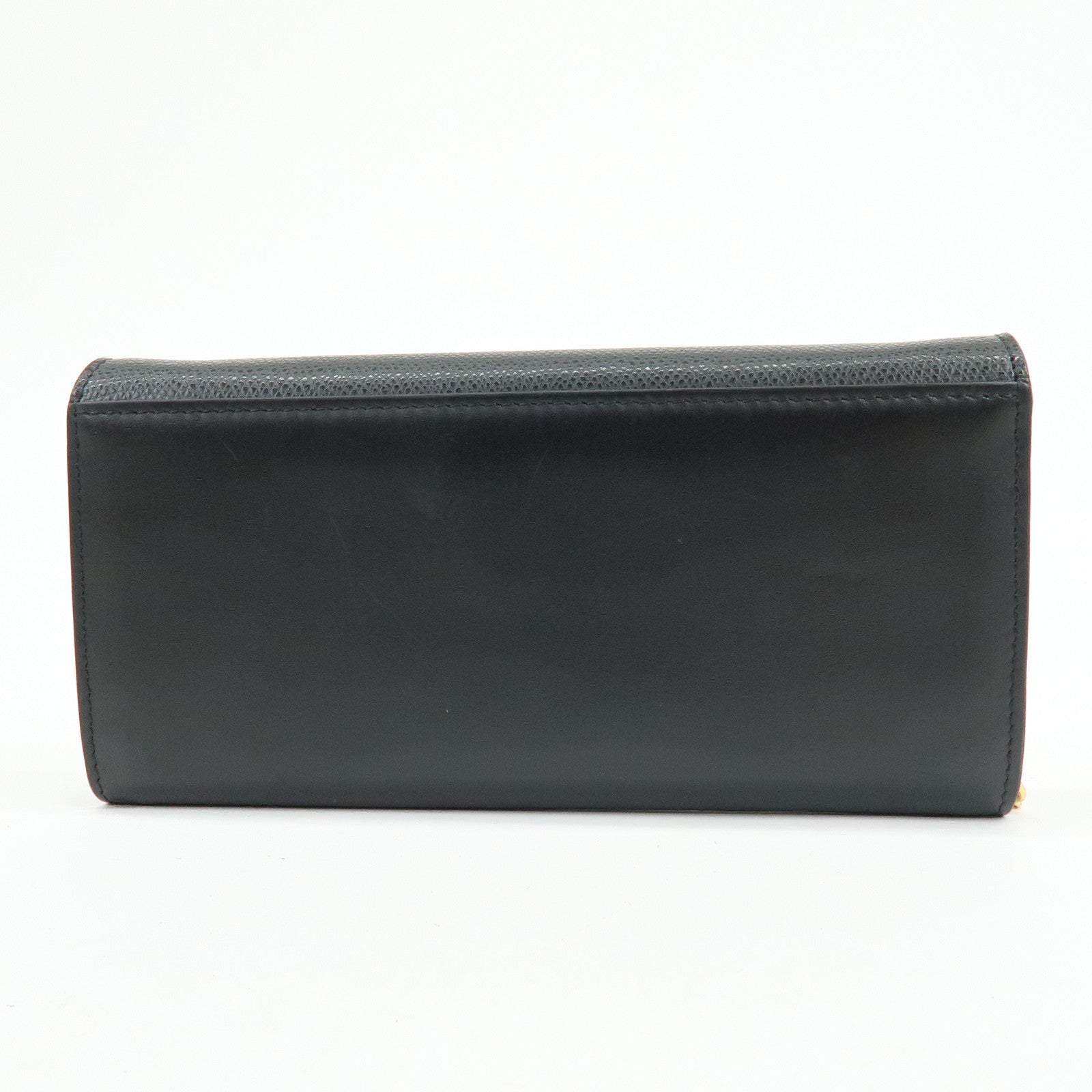 FENDI Leather Chain Wallet WOC Black 8M0365