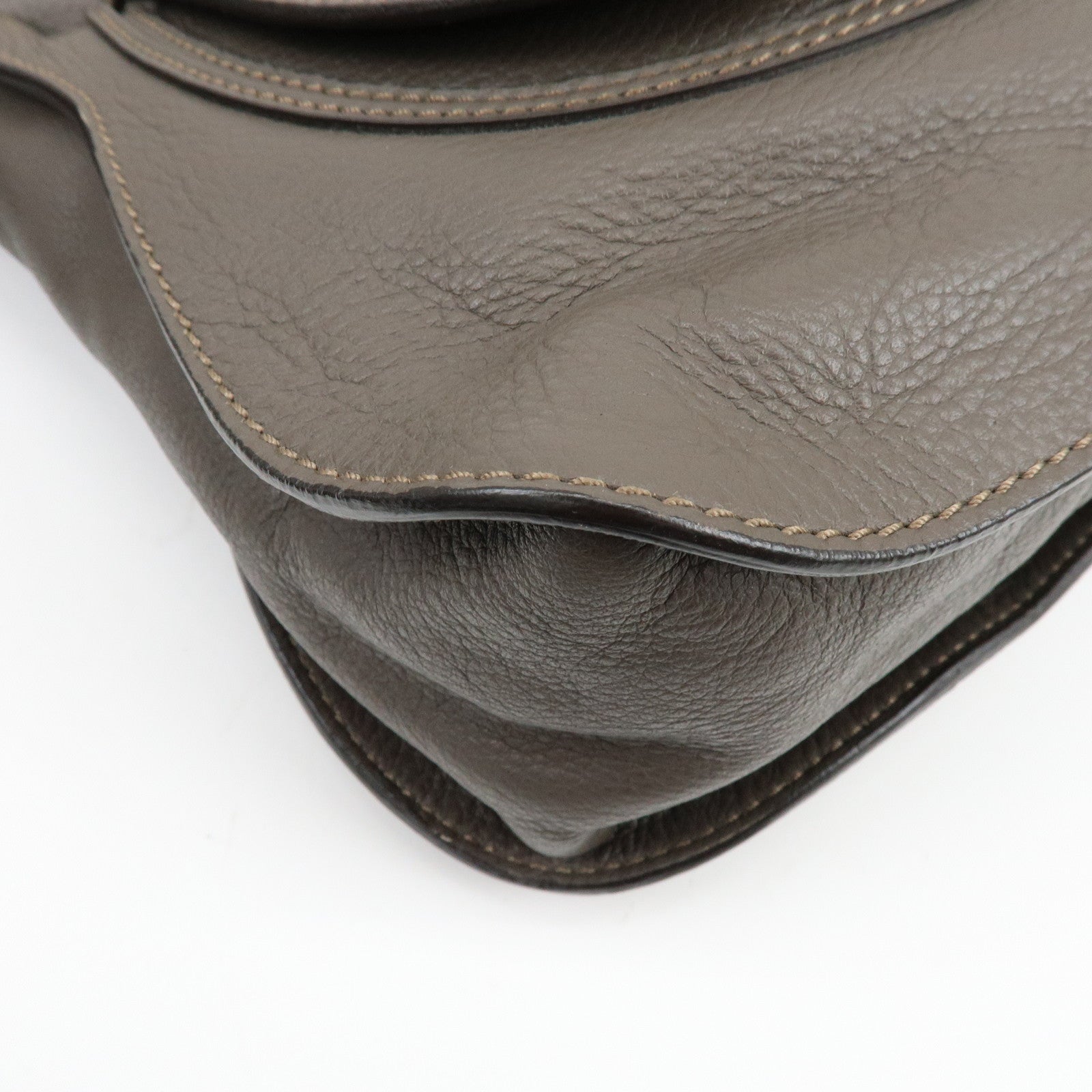 Chloe Marcie Leather 2Way Bag Shoulder Bag Hand Bag Greige