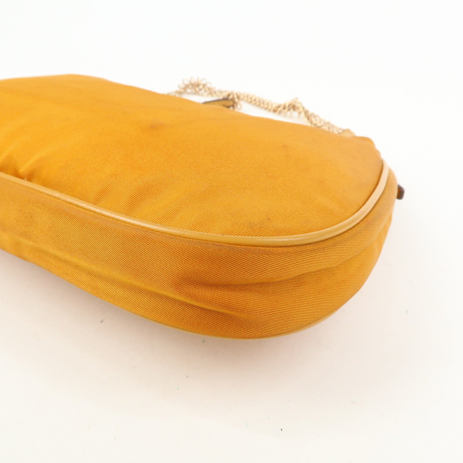 PRADA Triangle Logo Re‑Nylon Leather Hand Bag Shoulder Bag Orange