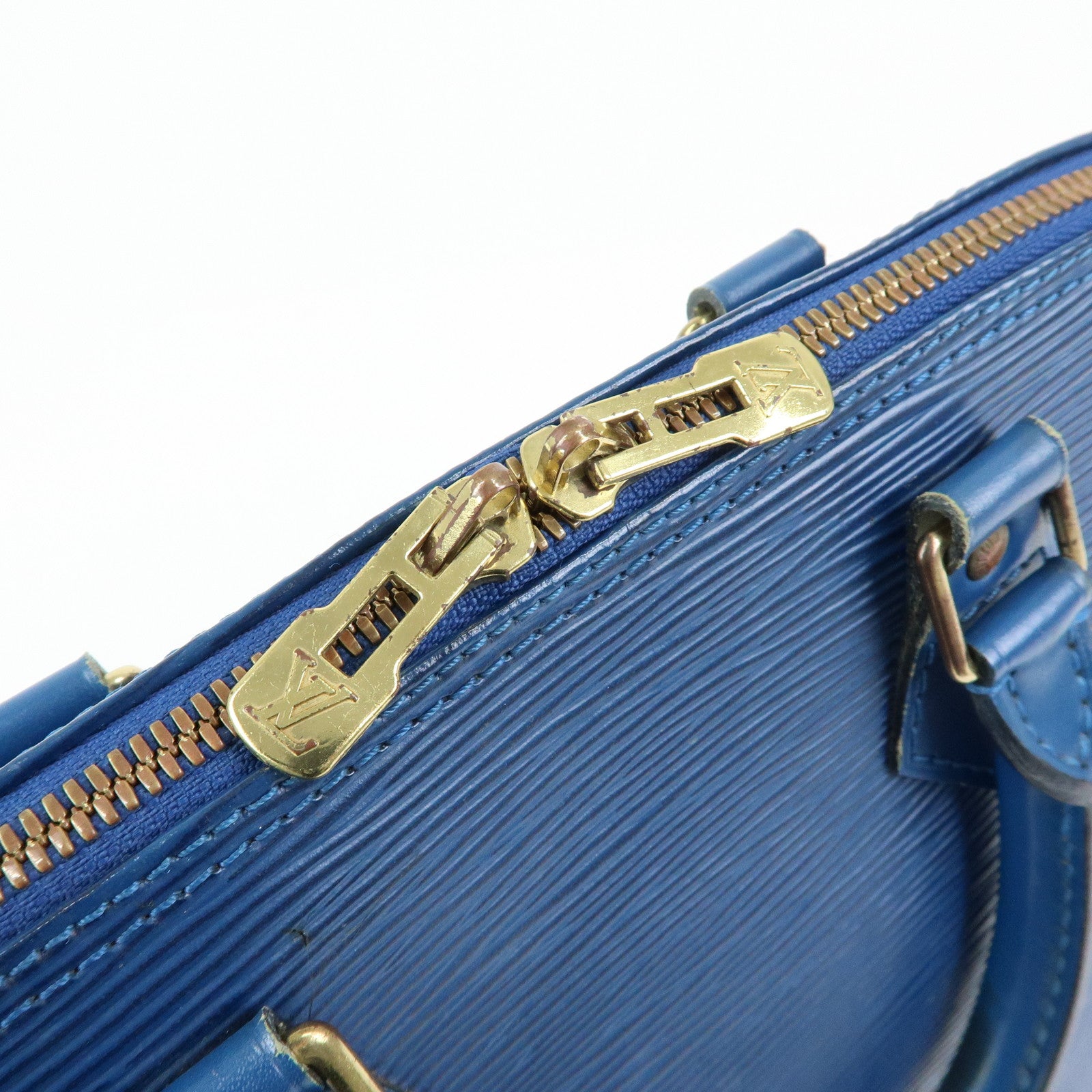Louis Vuitton Epi Leather Alma Hand Bag Toledo Blue M52145