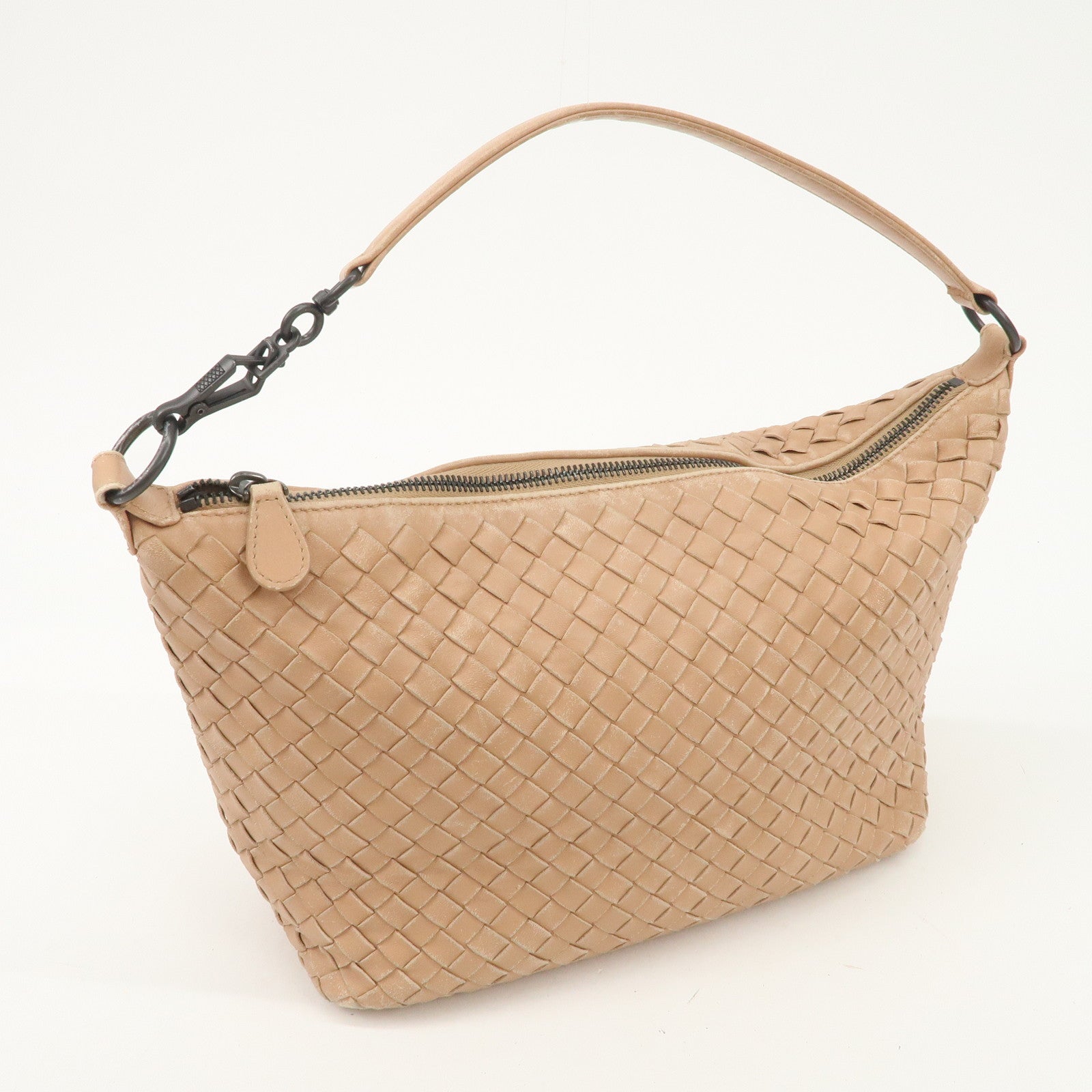 BOTTEGA VENETA Intrecciato Leather Shoulder Bag Hand Bag Pink Used