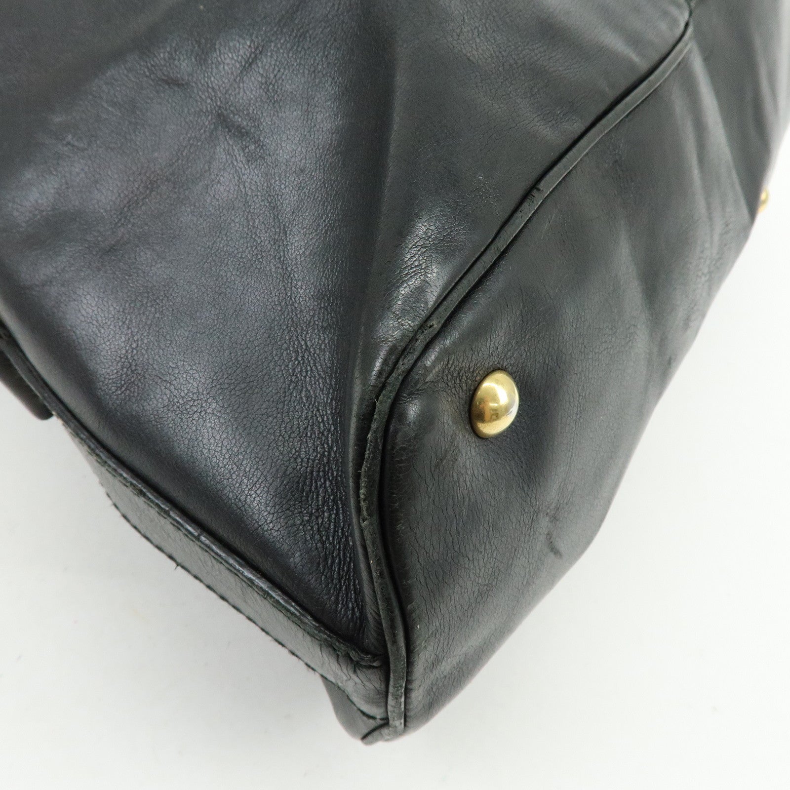 SAINT LAURENT PARIS MUSE Leather Hand Bag Shoulder Bag Black 153959