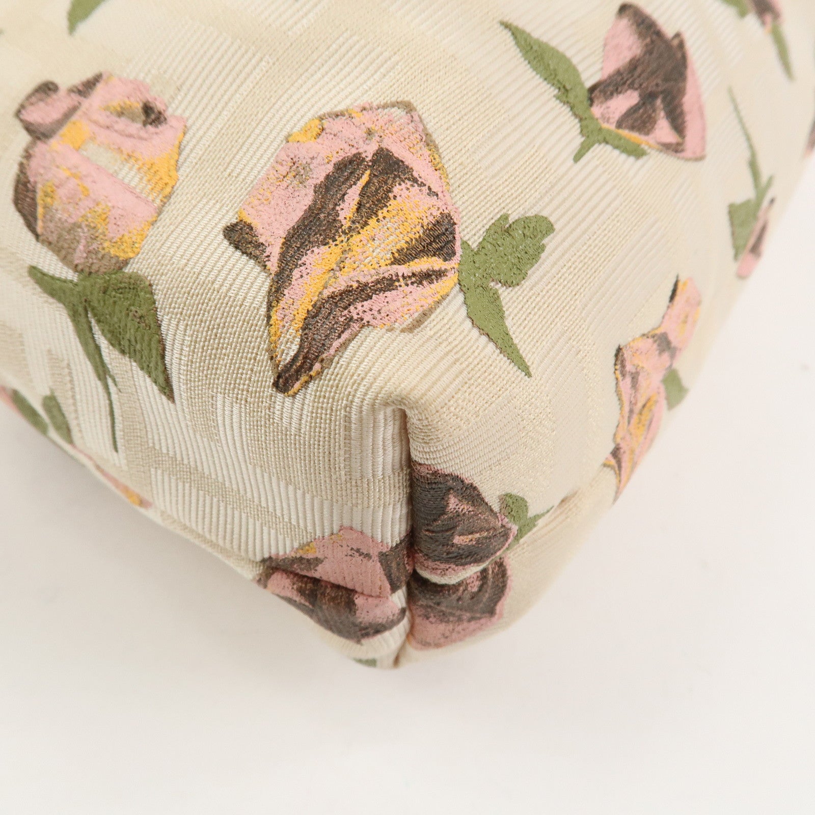 FENDI Canvas Leather Shoulder Bag Hand Bag Pink Ivory 8BR448