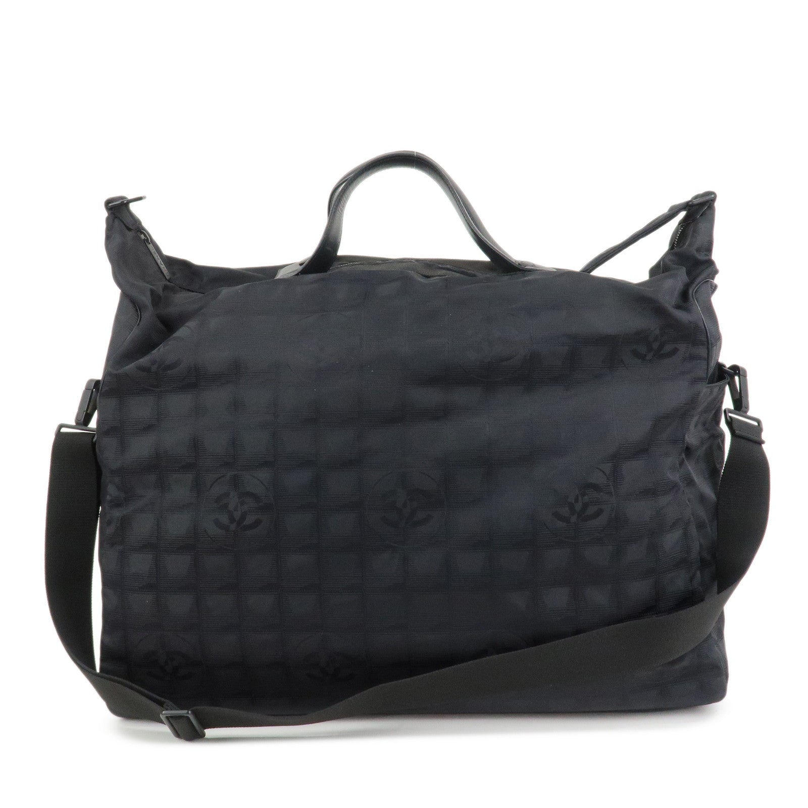 CHANEL New Travel Line Nylon Jacquard 2Way Boston Shoulder Bag