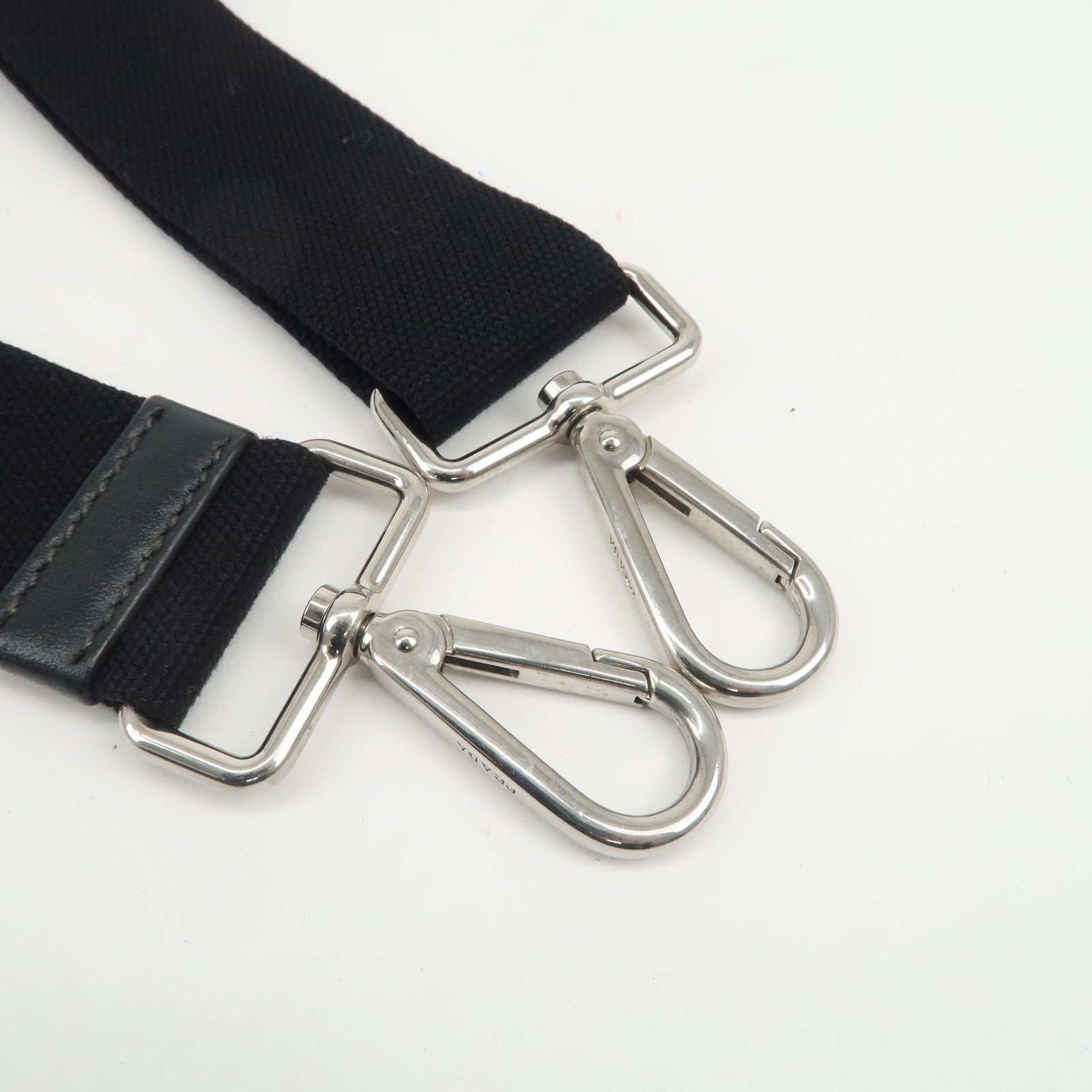 PRADA Canapa Mini Canvas Grommet 2Way Bag Hand Shoulder Bag Black