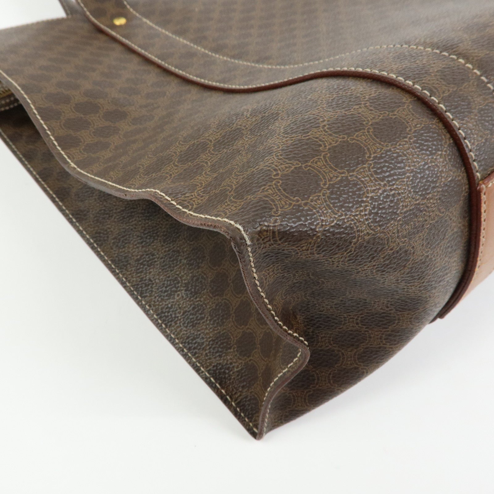 CELINE Macadam PVC Leather Tote Bag Shoulder Bag Brown