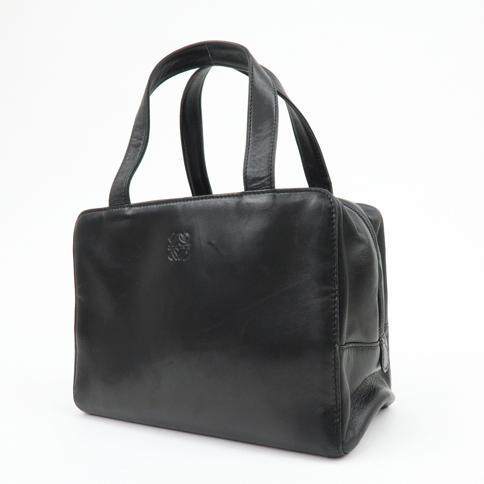 LOEWE Anagram Nappa Leather Hand Bag Tote Bag Black
