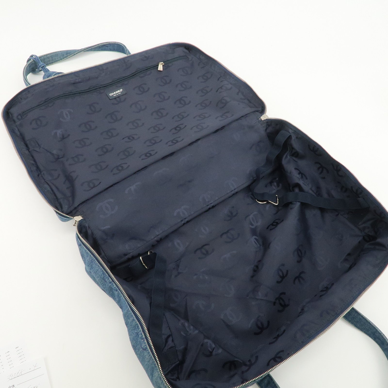 CHANEL COCO Mark Denim Boston Bag Hand Bag Travel Bag Blue