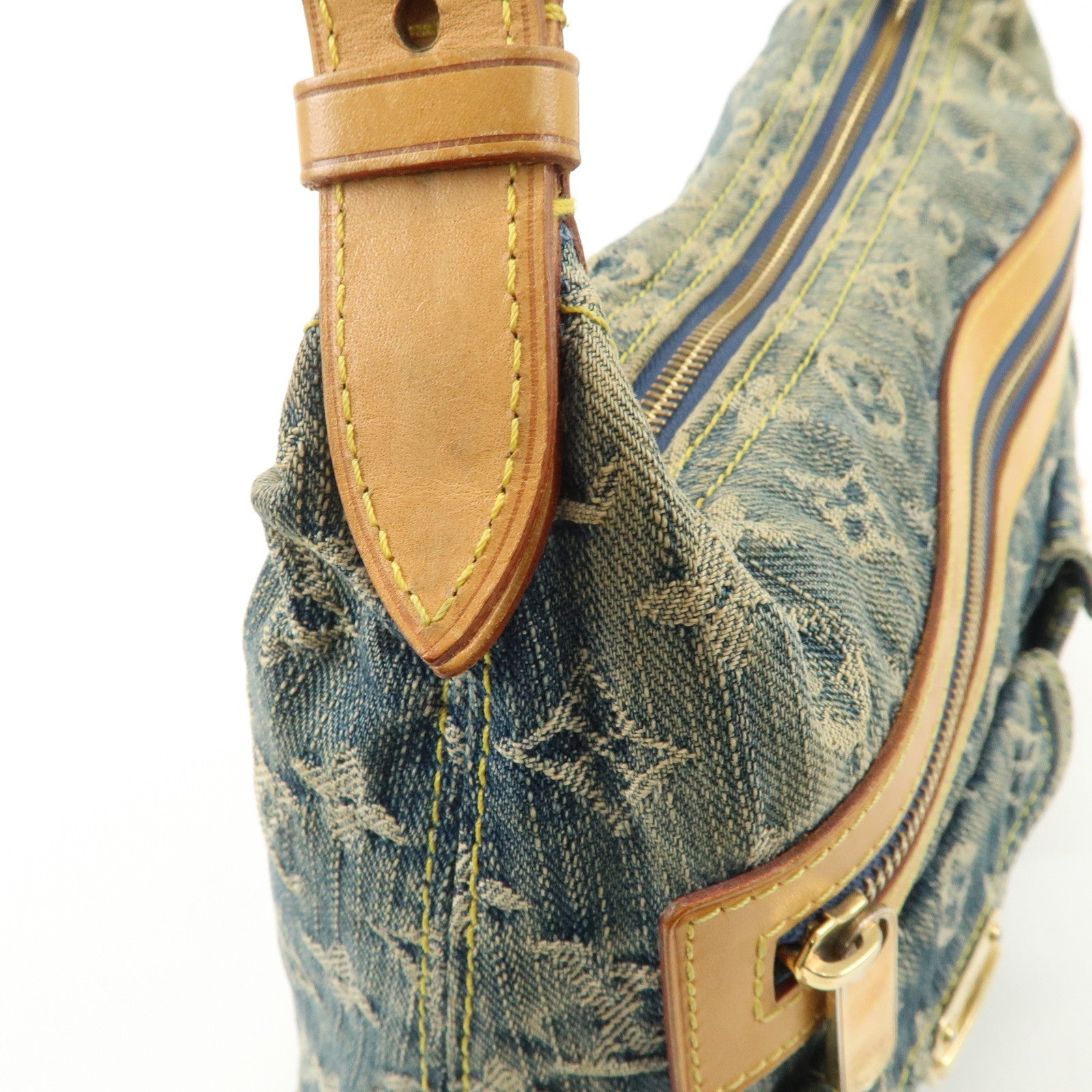 Louis Vuitton Monogram Denim Baggy PM 2Way Bag Shoulder Bag M95049 Used