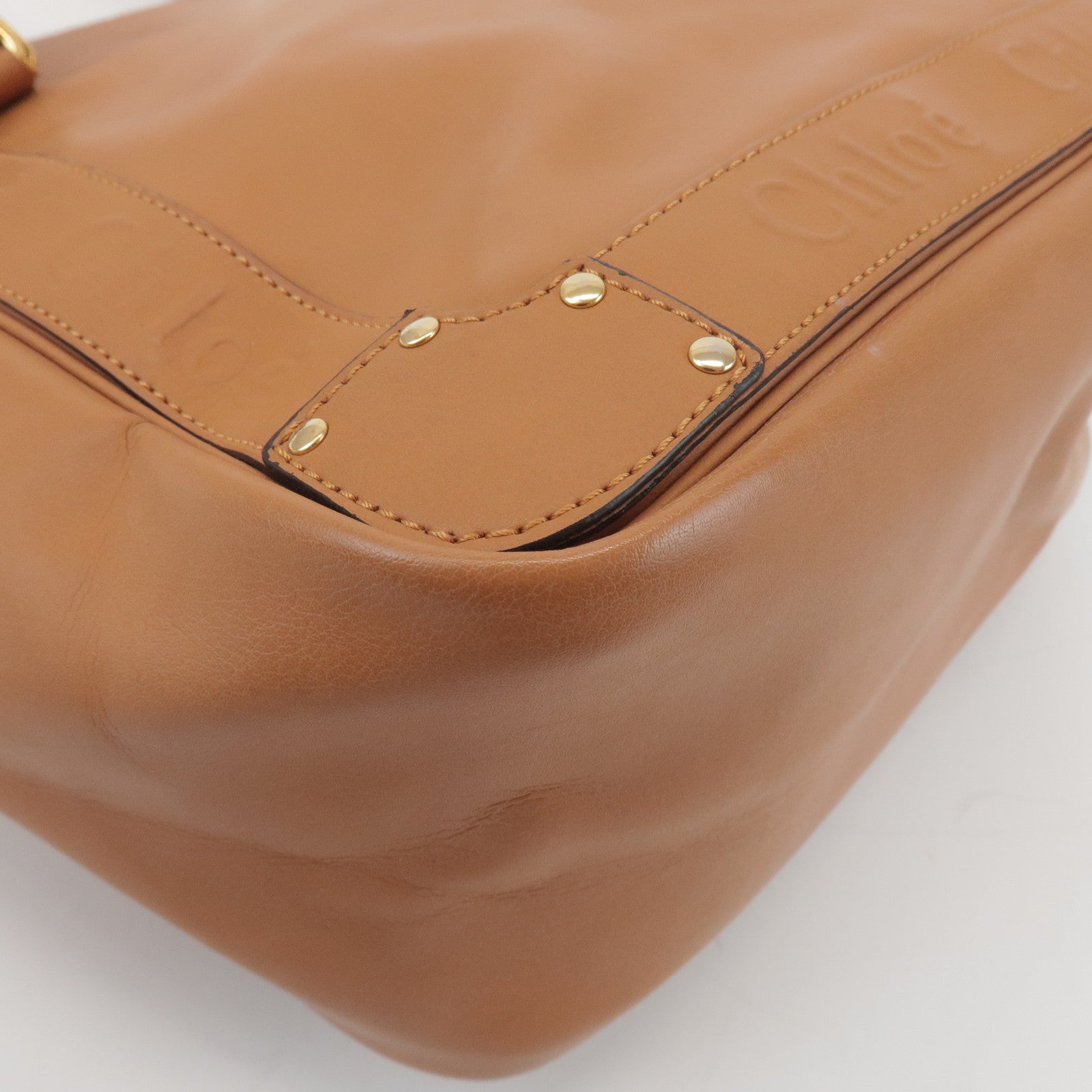 Chloe Eden Leather Tote Bag Shoulder Bag Hand Bag Brown