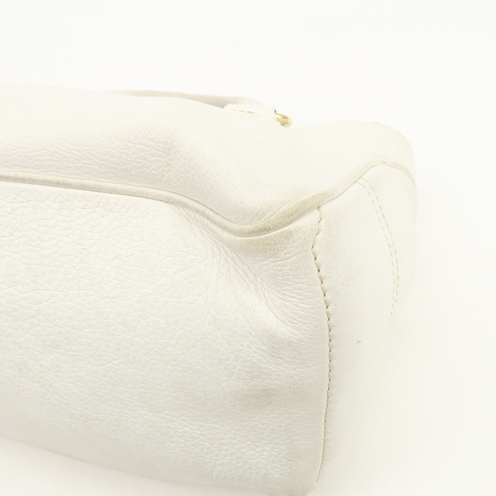 CELINE Leather Boogie Bag Hand Bag Tote Bag Ivory