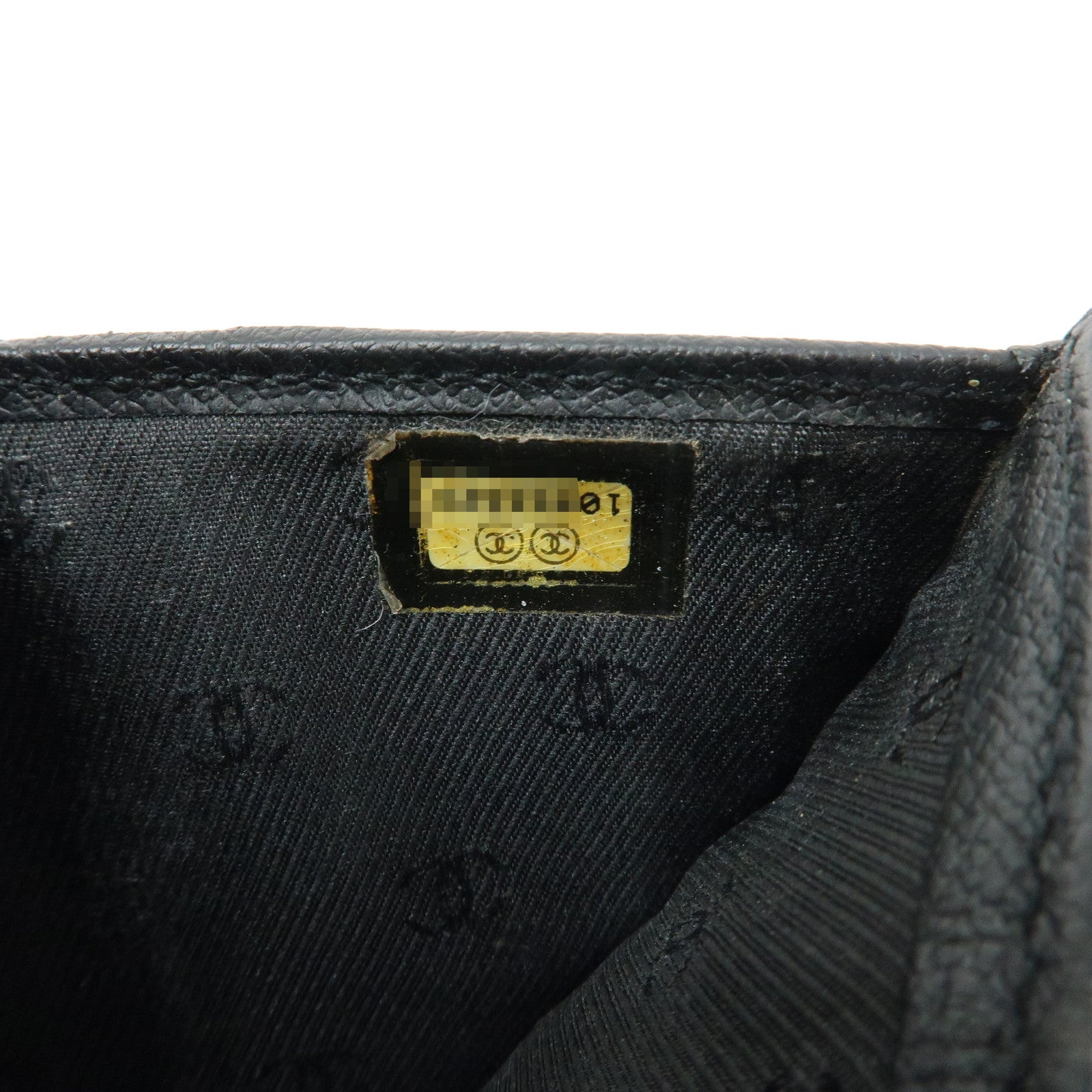 CHANEL COCO Button Calf Leather Compact Wallet Black