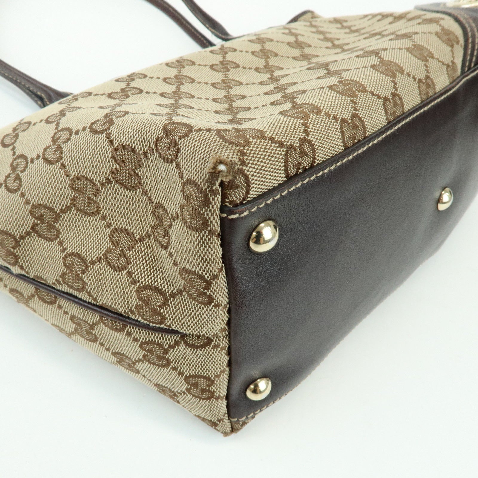 GUCCI New Britt Interlocking G Tote Bag Shoulder Bag Brown 169946