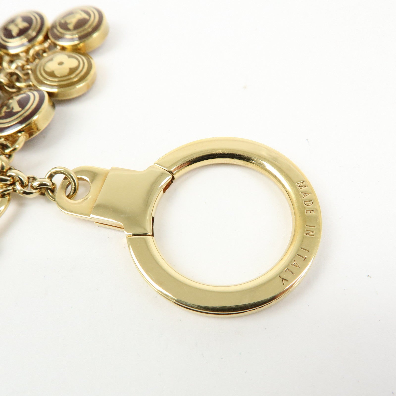 Louis Vuitton Porte Cles Pastilles Bag Charm Gold Brown M65387
