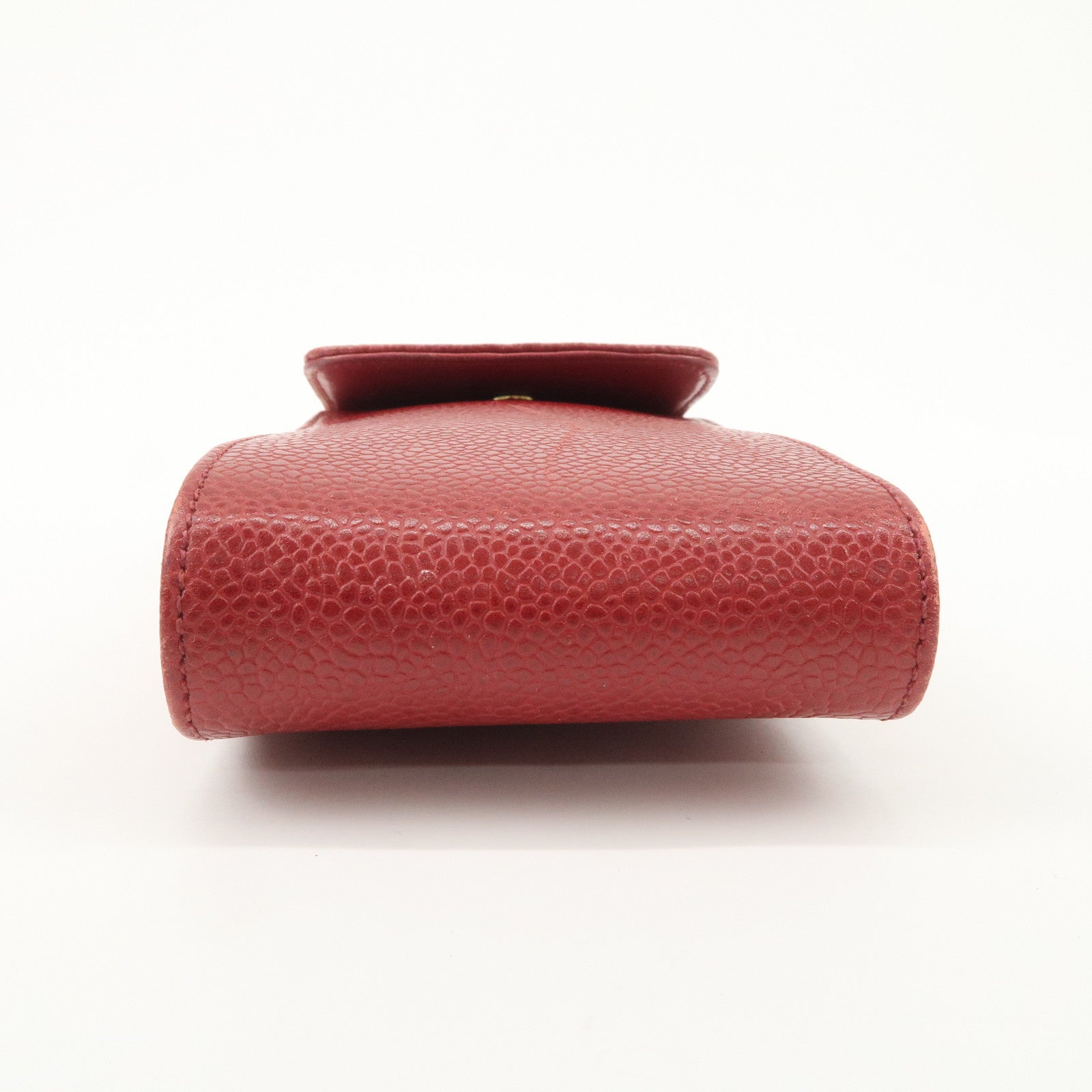 CHANEL COCO Mark Caviarskin Chain Shoulder Bag Pouch Red