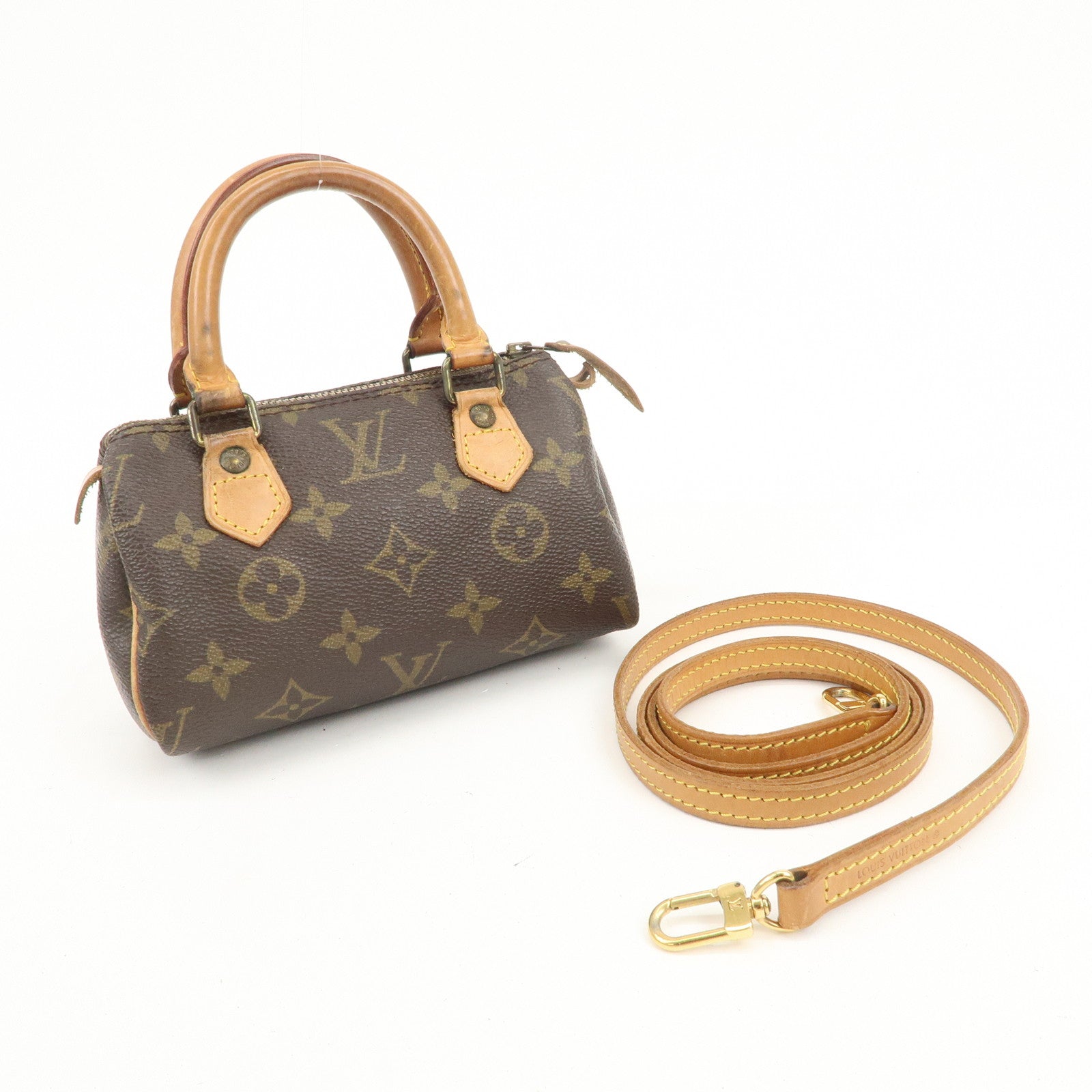 Louis Vuitton Monogram Mini Speedy Hand Shoulder Bag Brown M41534