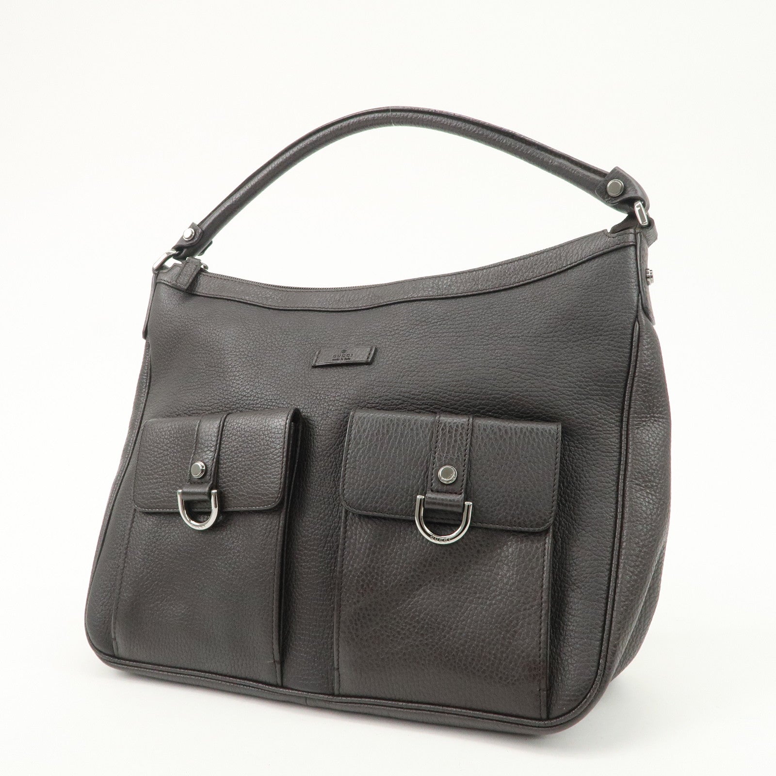 GUCCI Abbey Leather Shoulder Bag Hand Bag Dark Brown 293581 Used