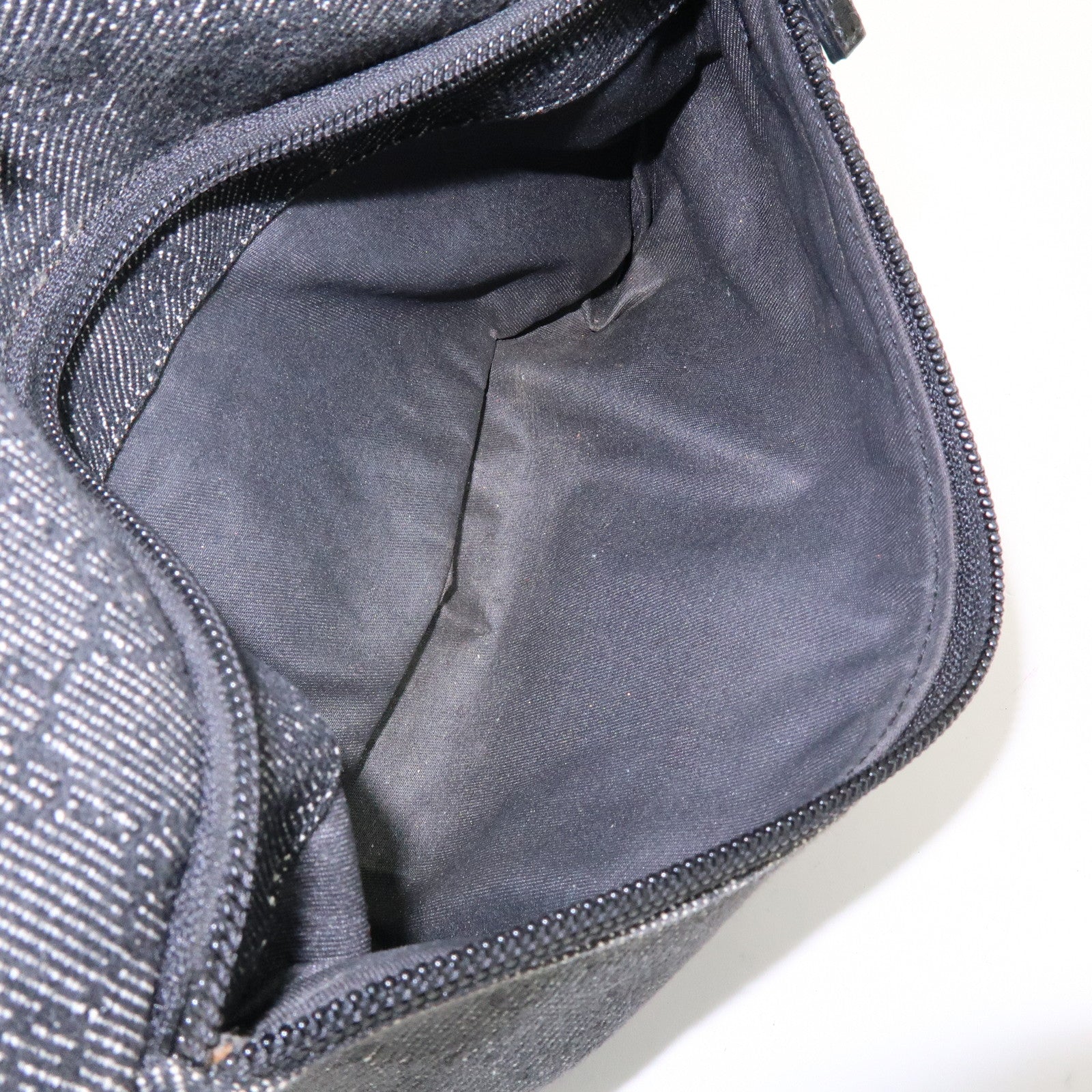 GUCCI GG Denim Leather Shoulder Bag Hand Bag Black 105649