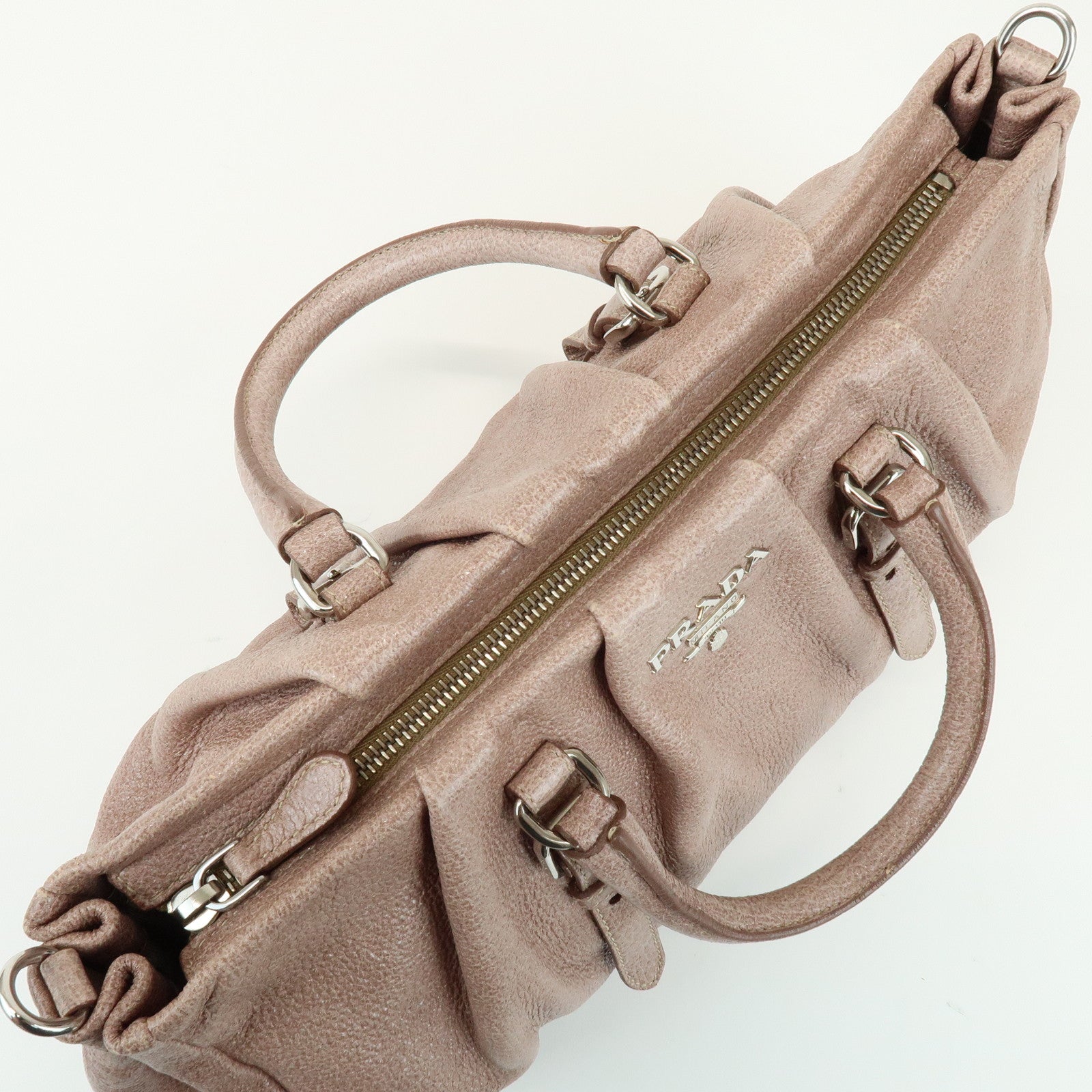 PRADA 2Way Bag Hand Bag Shoulder Bag Pink Beige BN1602