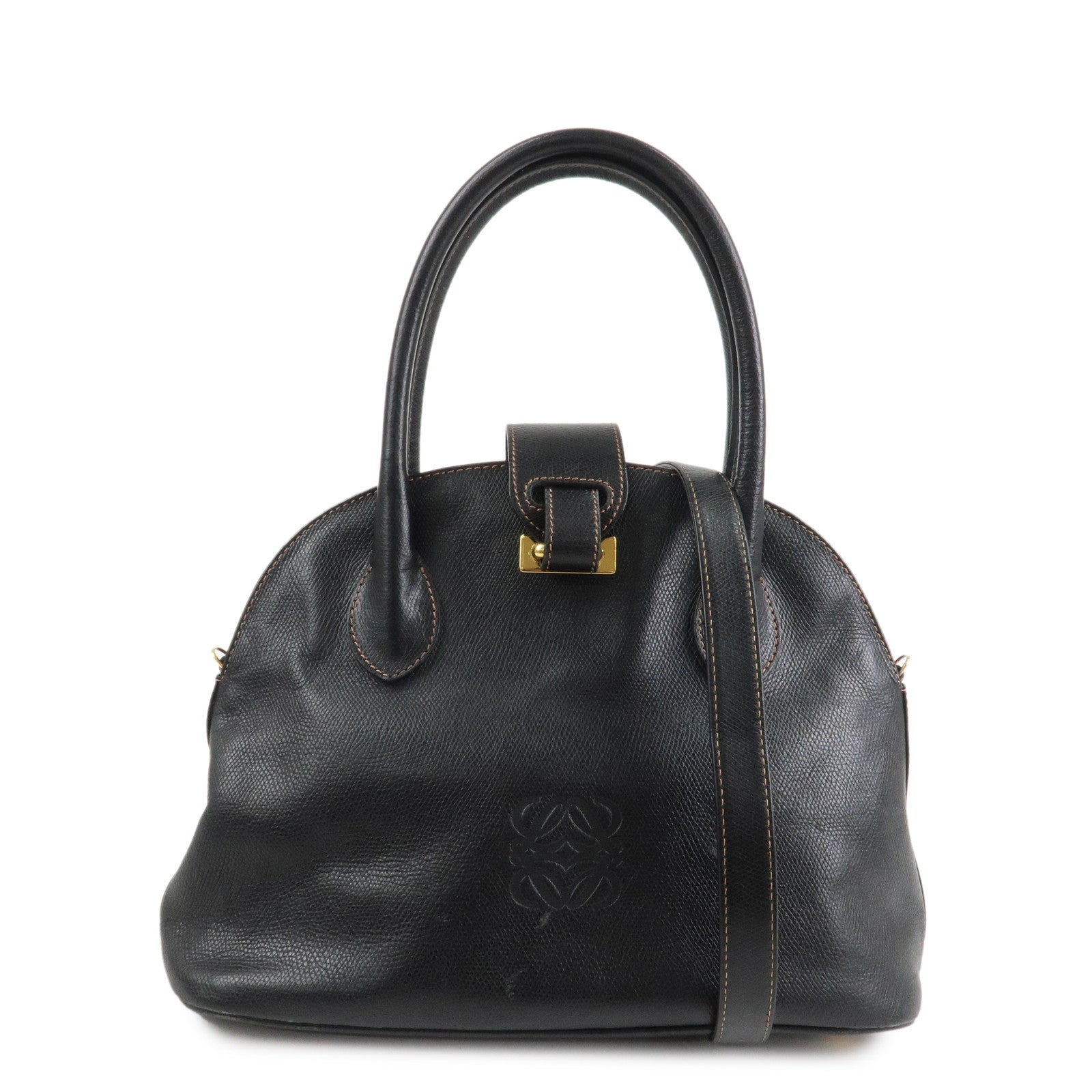 LOEWE Anagram Leather 2WAY Bag Shoulder bag Hand Bag Black