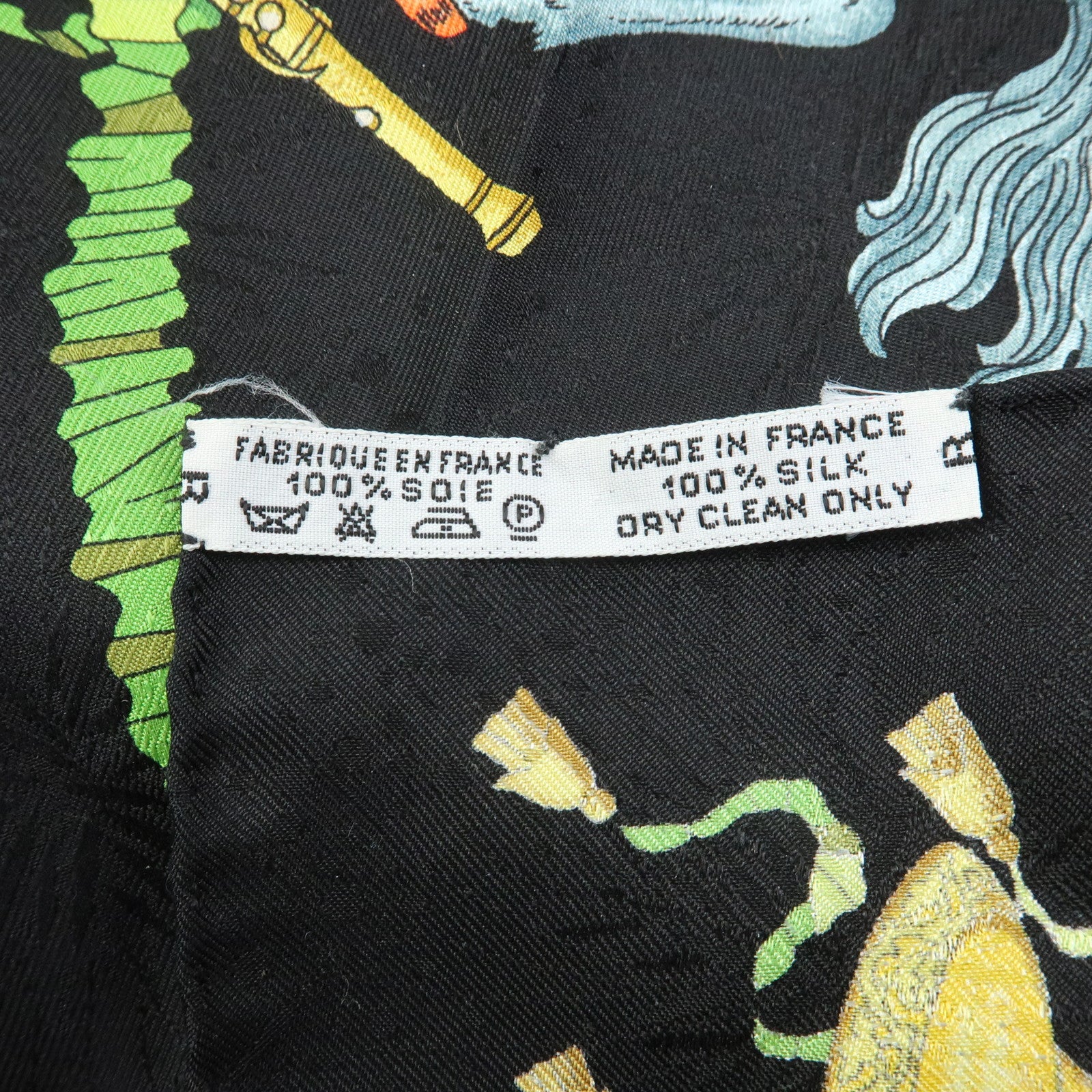 HERMES Carre 90 Silk 100% Scarf LES FETES DU ROI SOLEIL Black