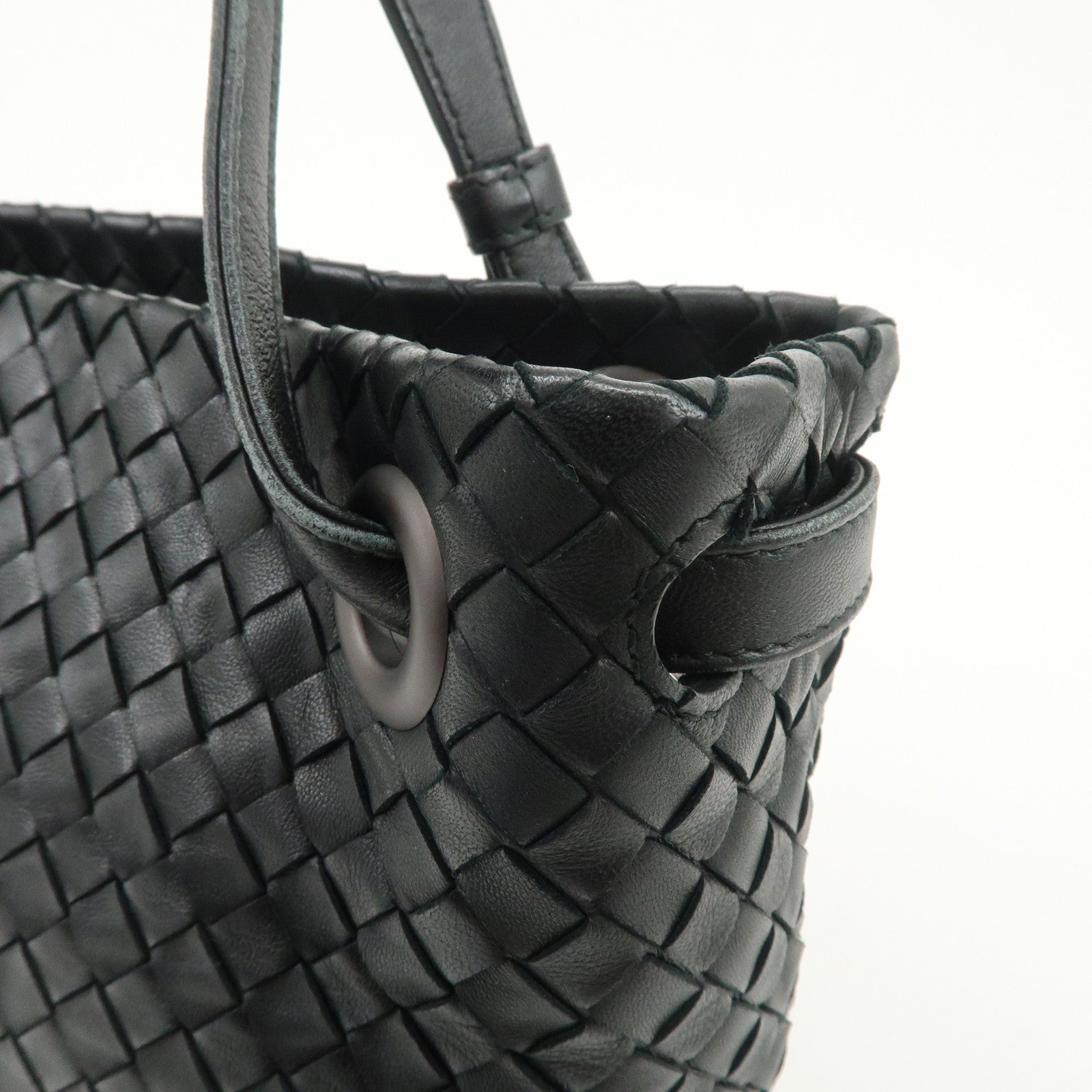 BOTTEGA VENETA Intrecciato Leather Garda Bag Hand Bag Black 405071