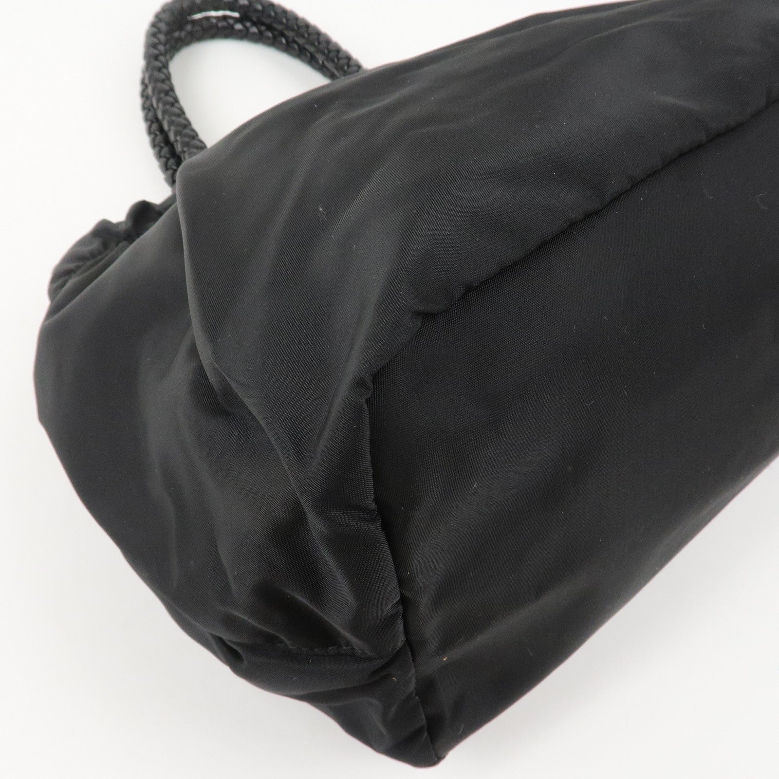 PRADA Logo Nylon Leather 2Way Bag Shoulder Bag Hand Bag Black BN1970 Used