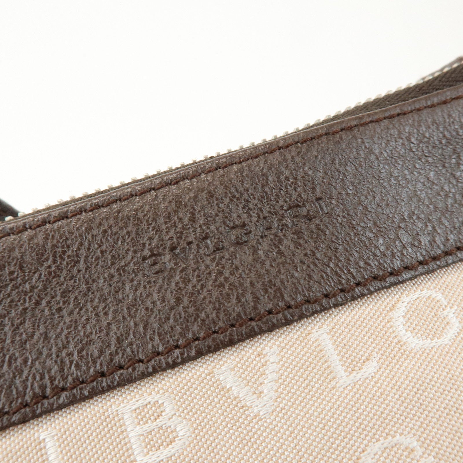 BVLGARI Logo Mania Monogram Canvas Leather Shoulder Bag Beige Brown