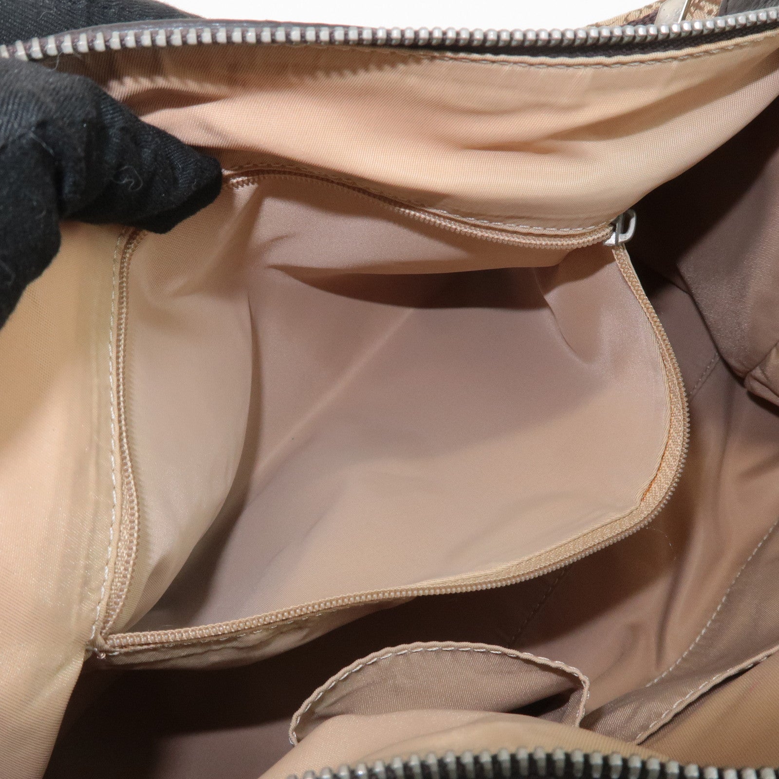 Christian Dior Trotter Street Chic Leather Canvas Boston Bag Beige Used