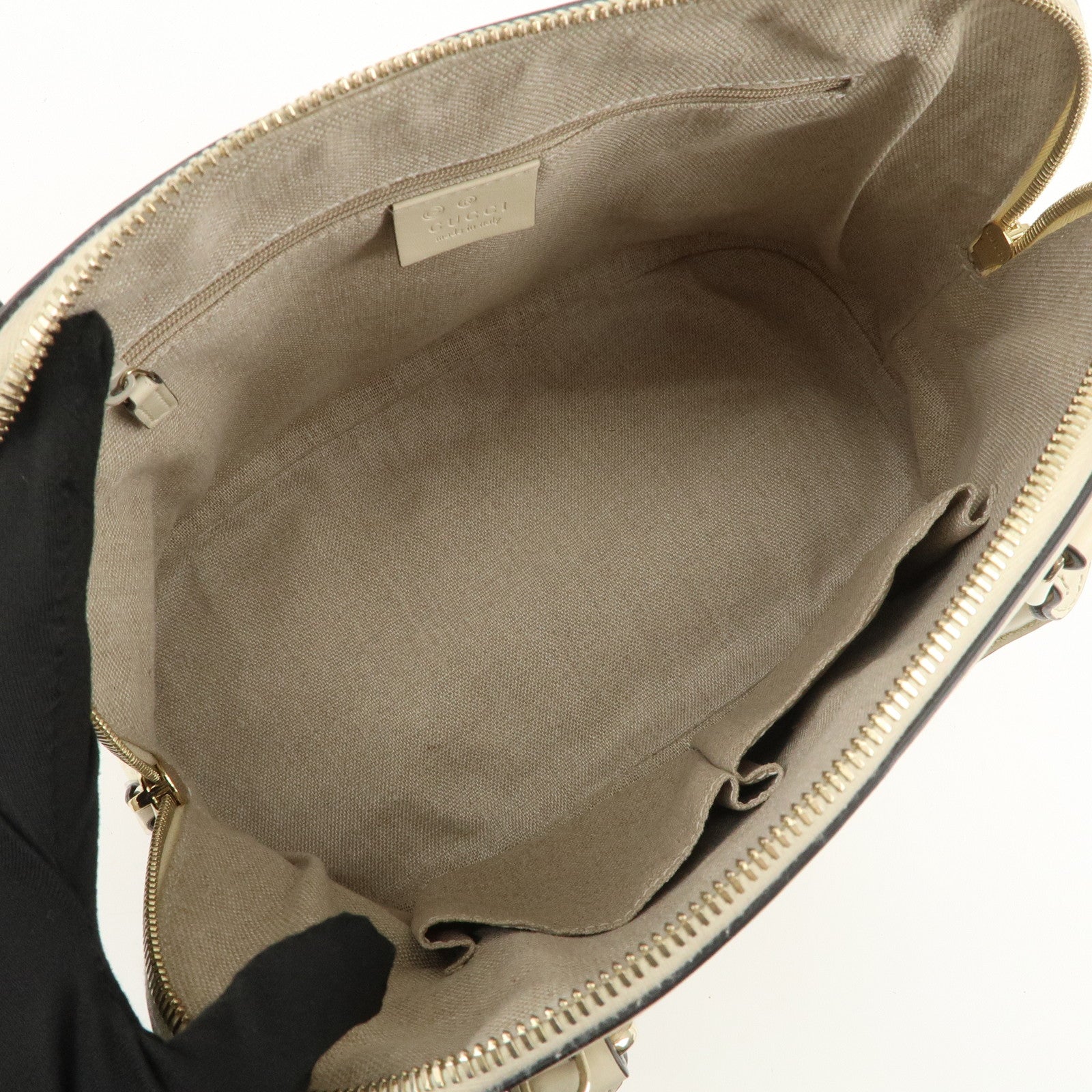 GUCCI Micro Guccissima Leather 2Way Bag Shoulder Bag Ivory 449663