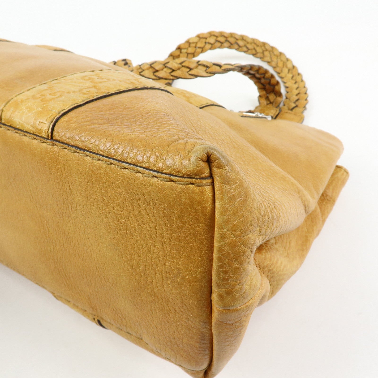 GUCCI Bamboo Bar Guccissima Leather Tote Bag Mustard 232947