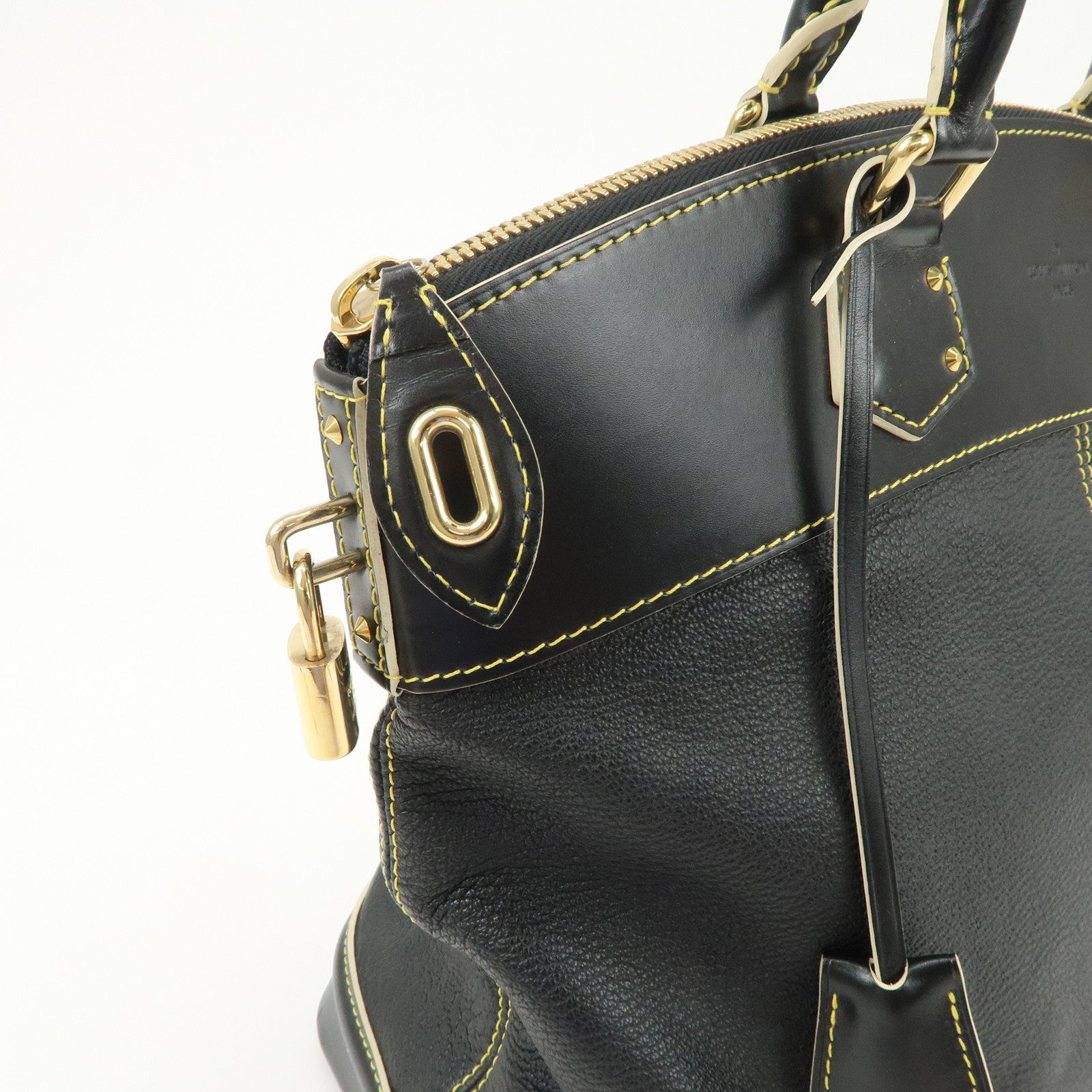 Louis Vuitton Suhari Leather Lock It MM Hand Bag Noir Black M91875